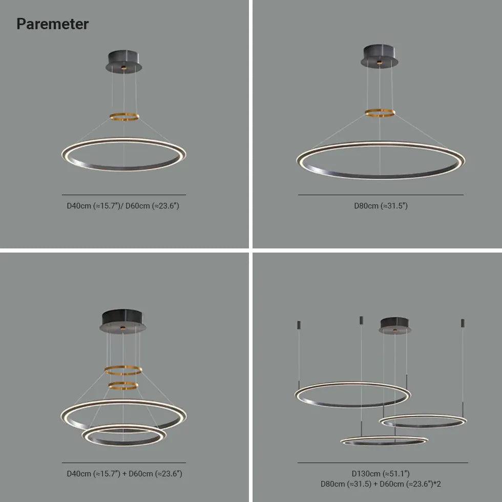 Modern LED Pendant Light with Single Ring Design - Thin Wire Hanging Fixture for Kitchen Island, Dining Room, or Bedroom Lighting