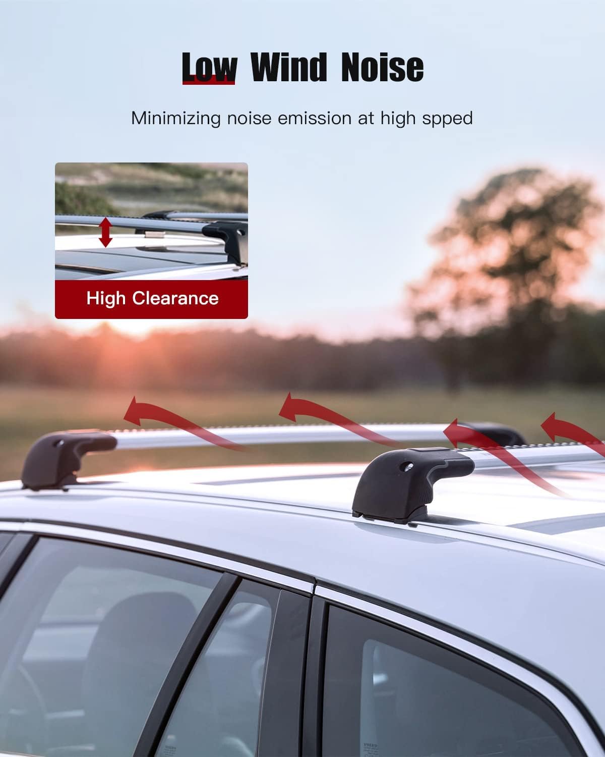 CCiyu Aluminum Roof Rack Cross Bars for Jeep Cherokee 2014-2021 - Universal Car Top Cargo Carrier for Kayak, Canoe, Bike, Ski & Luggage - Heavy Duty Black Roof Rails - Perfect for Road Trips & Outdoor Adventures