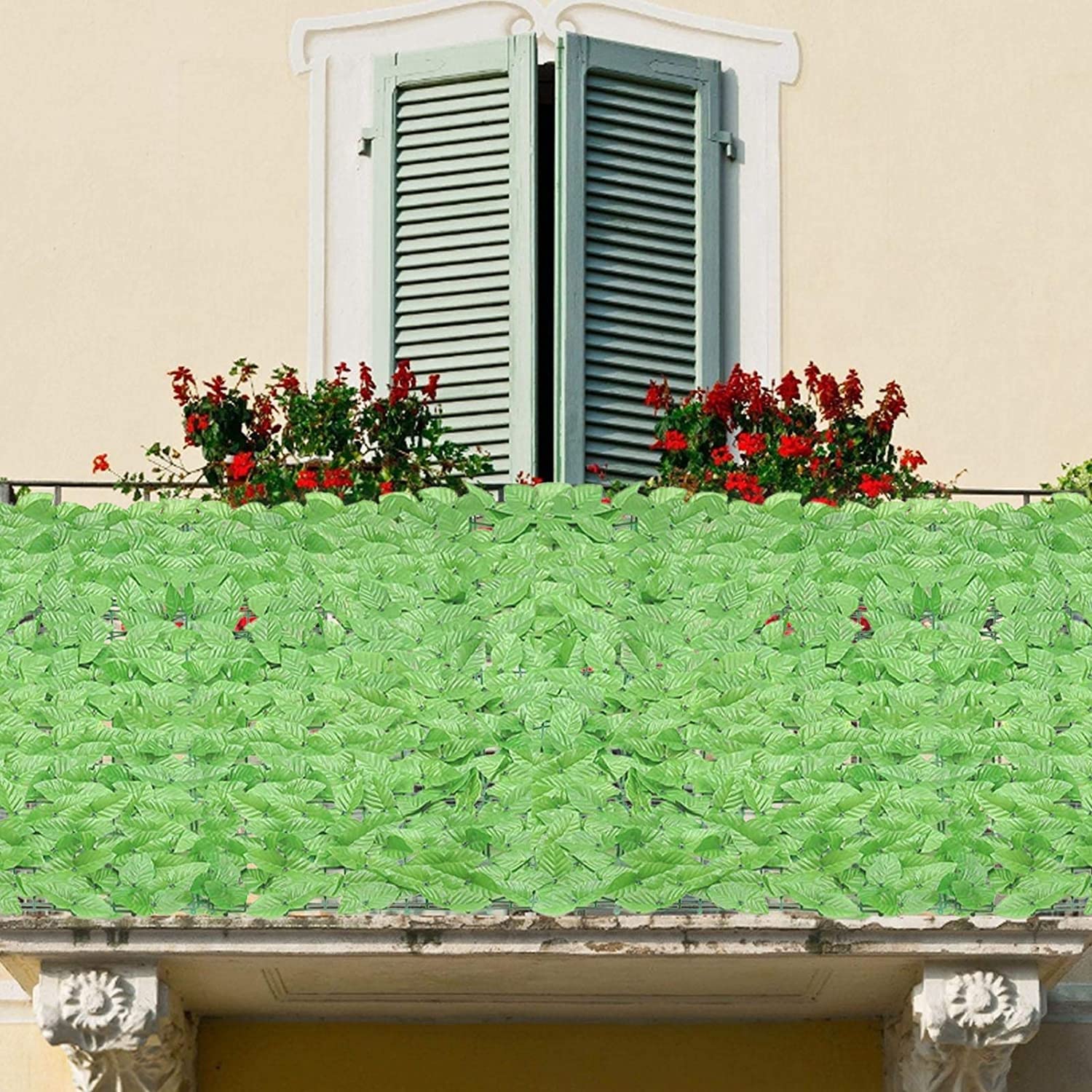 Artificial Leaf Privacy Screen for Outdoor Patio & Porch Decor - 100x800cm Green Faux Ivy Wall Covering - Perfect for Garden Fence, Balcony Shade, and Backyard Privacy
