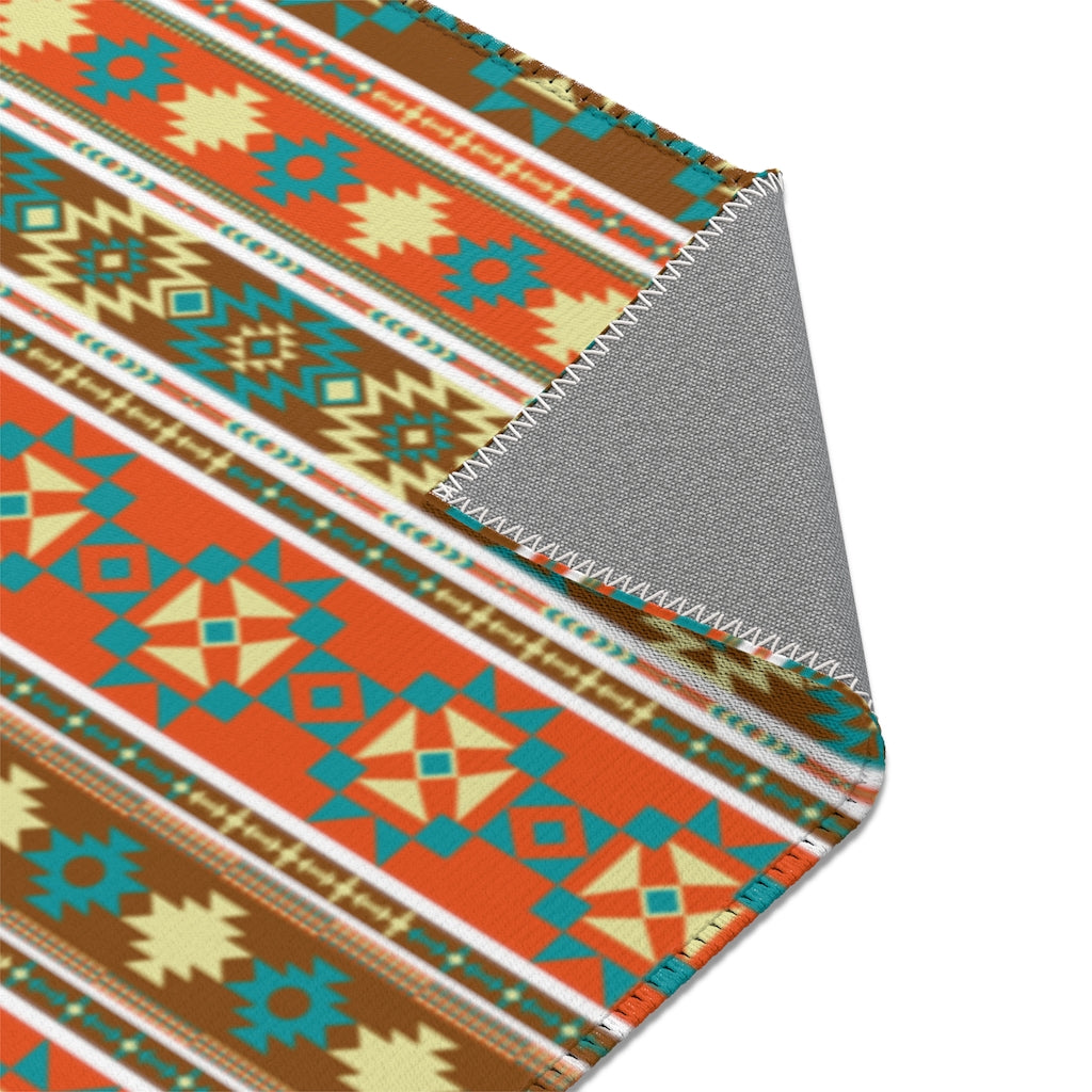 Southwest Aztec Print Area Rugs - Non-Slip Boho Chic Tribal Design Rug for Living Room, Bedroom & Dorm Decor