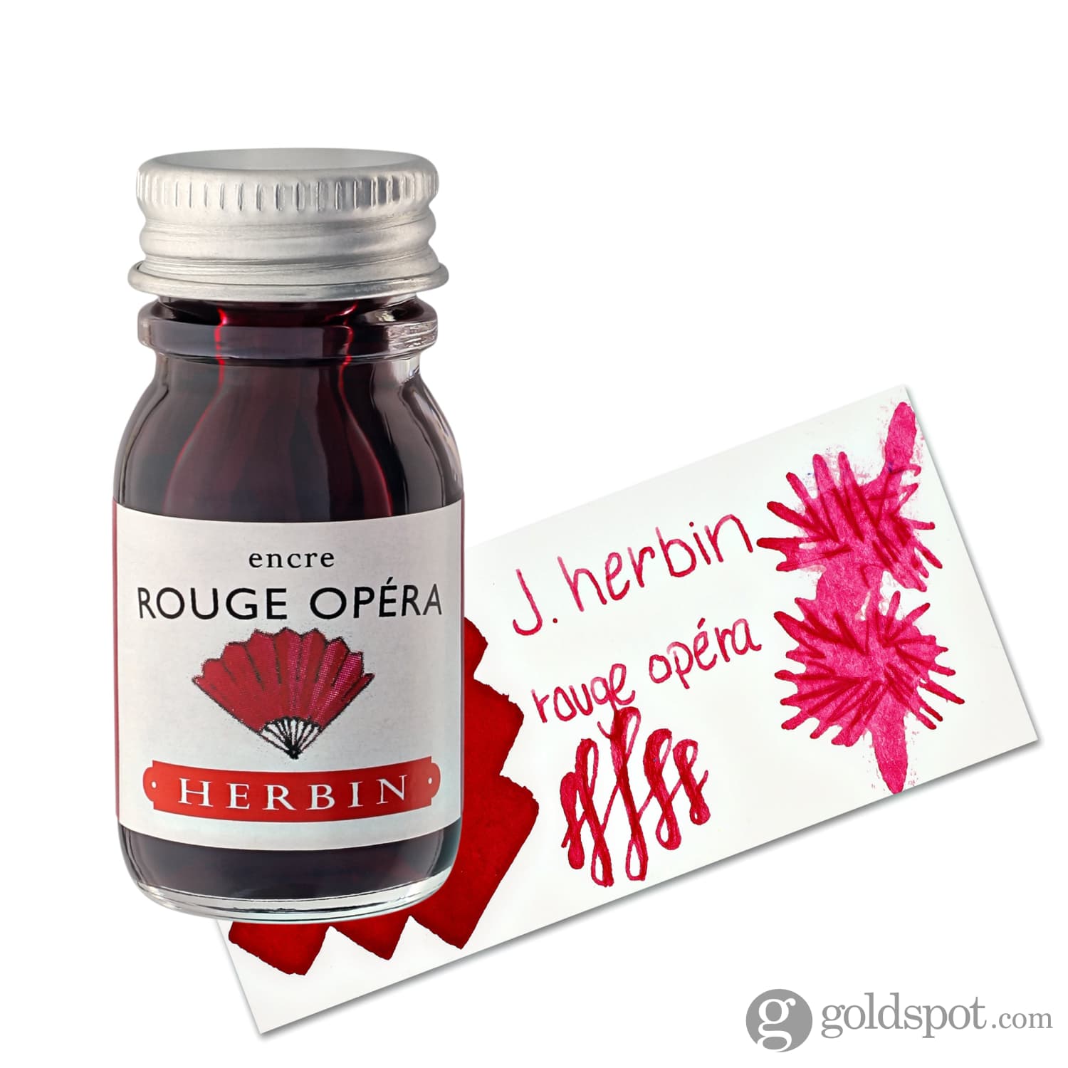 J. Herbin Rouge Opéra (Red Opera) Fountain Pen Ink - 30ml Bottle & Cartridges Set for Calligraphy, Writing, and Art - Perfect for Journals, Letters, and Creative Projects