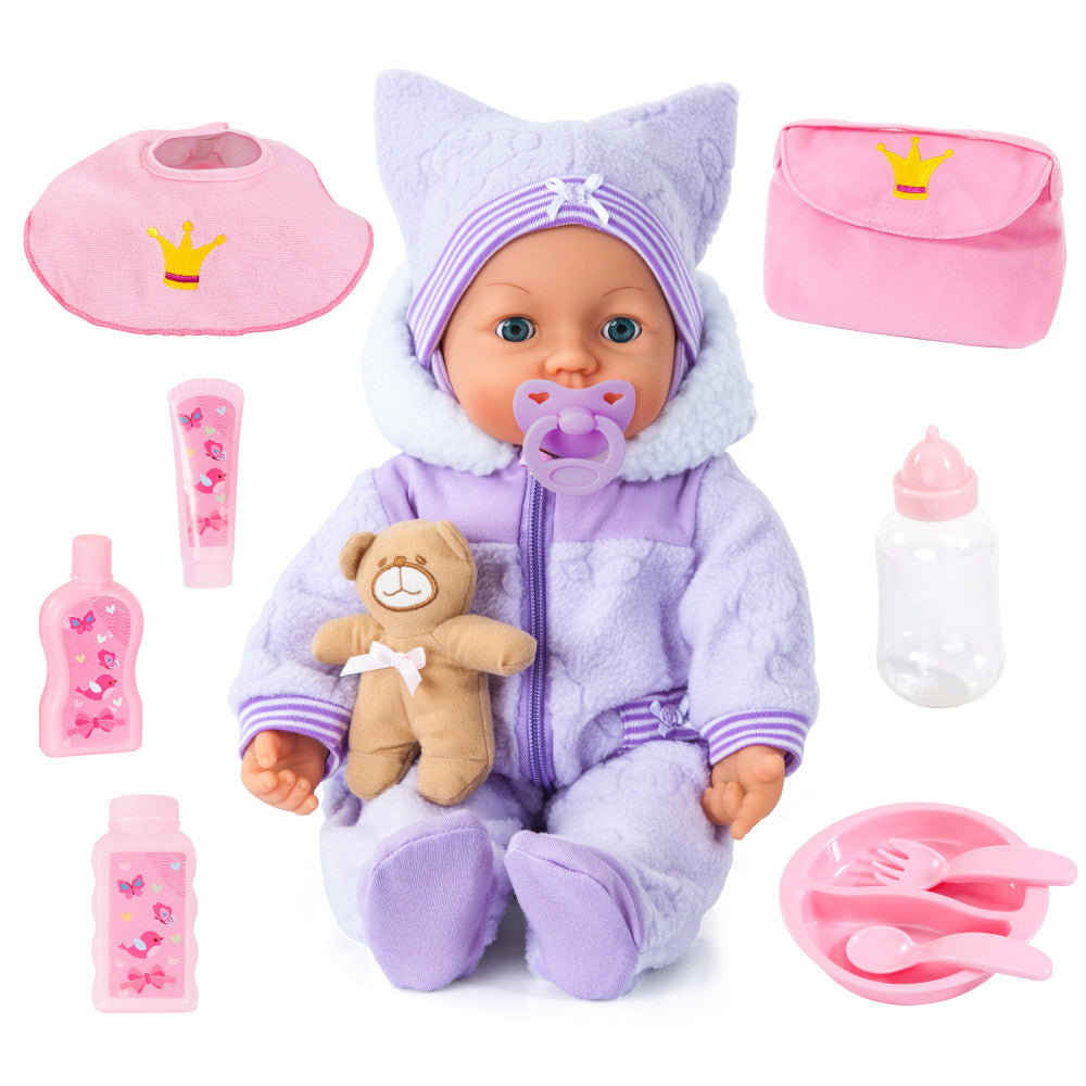 Bayer Design 18 inch Piccolina Magic Eyes Baby Doll - Realistic Soft Body Toy for Kids, Perfect for Pretend Play, Gift Giving & Collecting (Newborn, Toddler, Children)
