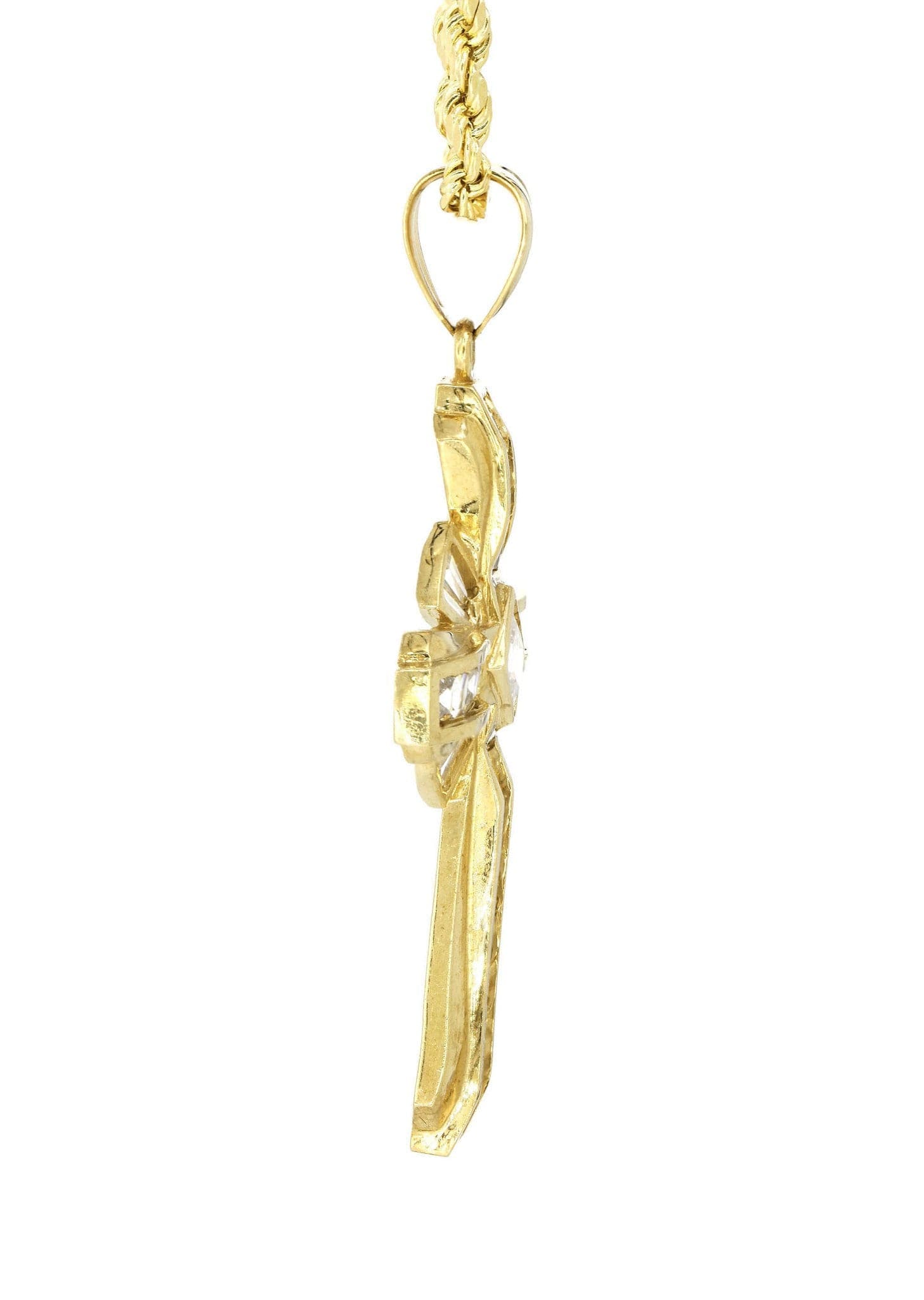 10K Yellow Gold Cross Pendant Necklace for Women - 15.3 Grams Fine Jewelry - Perfect for Daily Wear, Gifts & Special Occasions