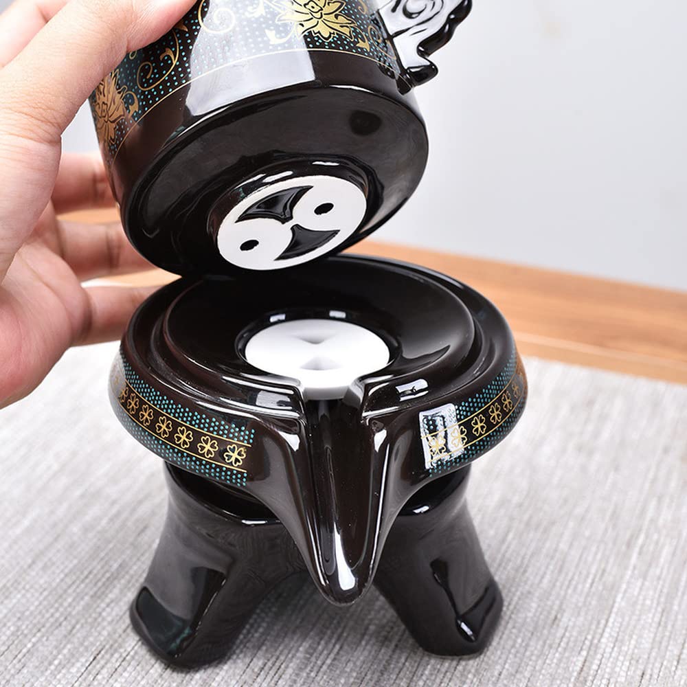 Premium Semi-Automatic Ceramic Kung Fu Tea Set - Traditional Chinese Lazy Teaware with Teapot & Cups for Home Tea Ceremony | Perfect for Relaxation, Meditation & Gift Giving