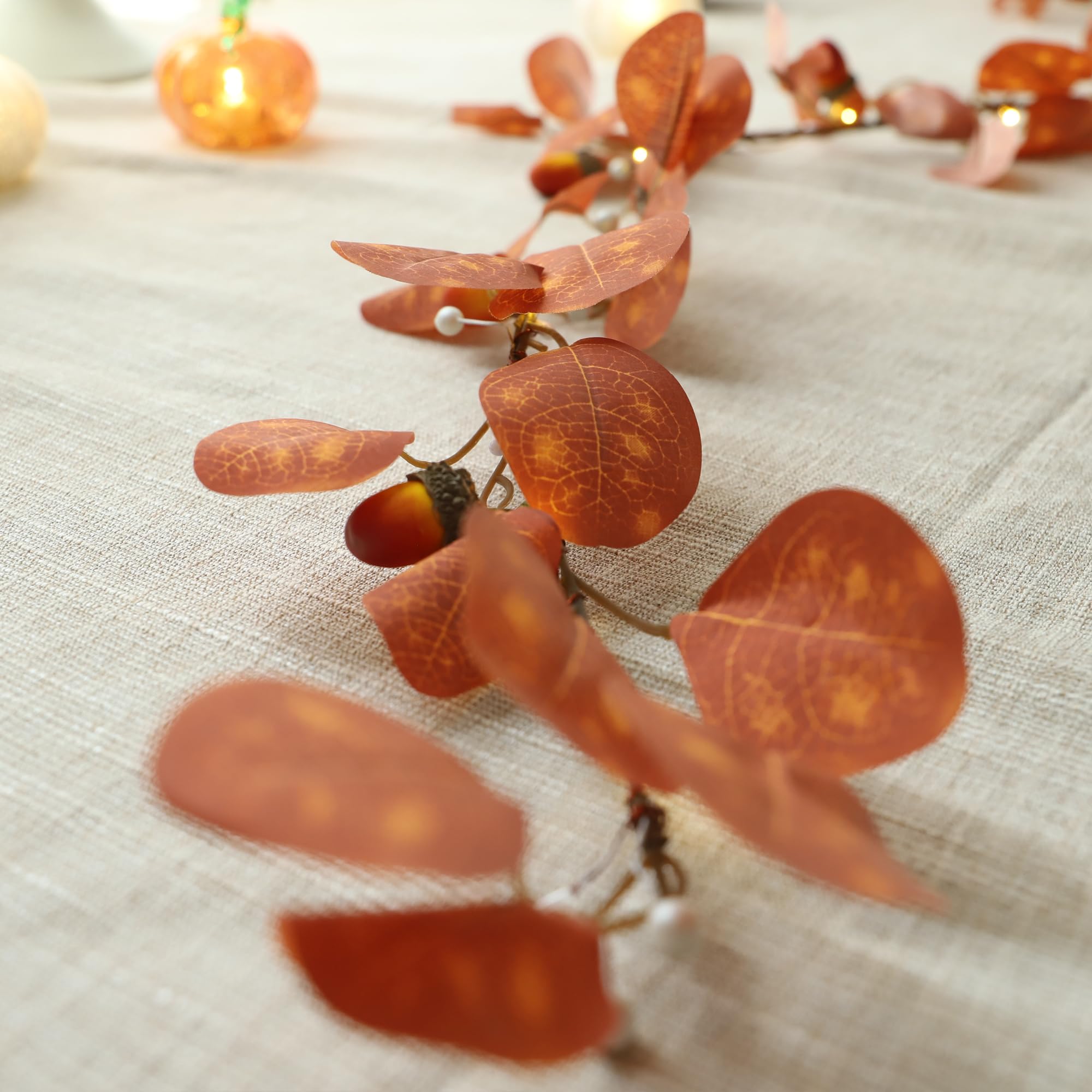 Fall Fairy Lights - Battery Operated String Lights for Thanksgiving & Indoor Decor (Acorn Garland) - Perfect for Home & Party Decorations