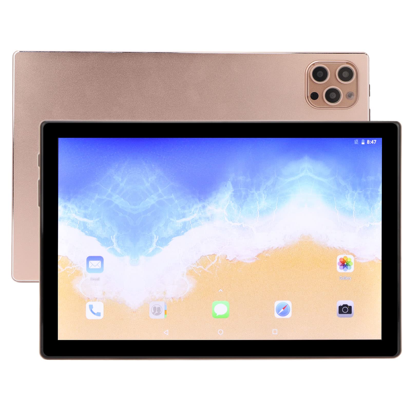 10.1 Inch Android Gaming Tablet - 256GB ROM, 10GB RAM, WiFi & 4G LTE Dual SIM - 3200x1440 HD Display - Gold Color for Mobile Gaming, Streaming & Business Use
