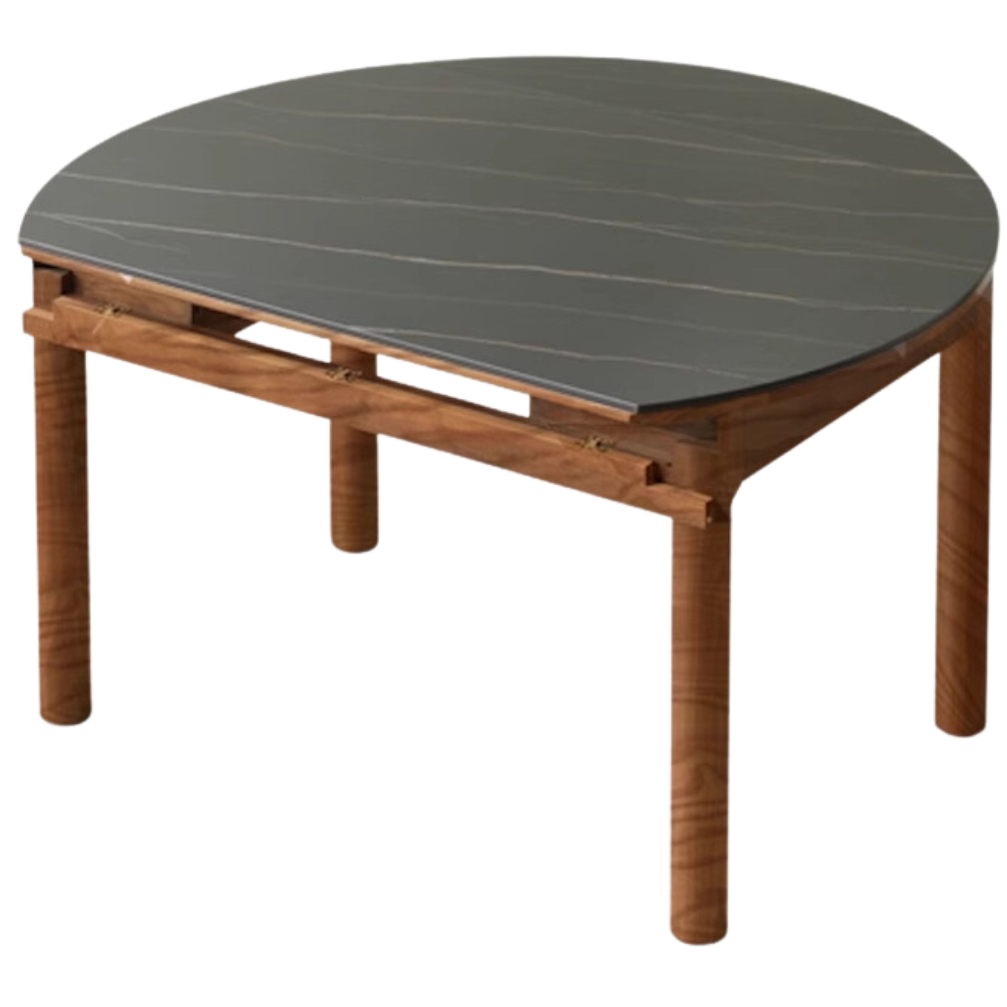 59.1x59.1x29.9 inch / 150x150x76 сm / Walnut Color / Ash Dining table Sharolan slate