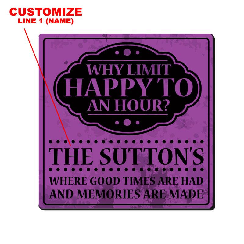 Customizable 3.5 Inch Square Foam Coaster Set - Happy Hour Bar Drink Coasters for Beer, Wine & Cocktail Parties - Perfect for Home, Pub & Restaurant Use