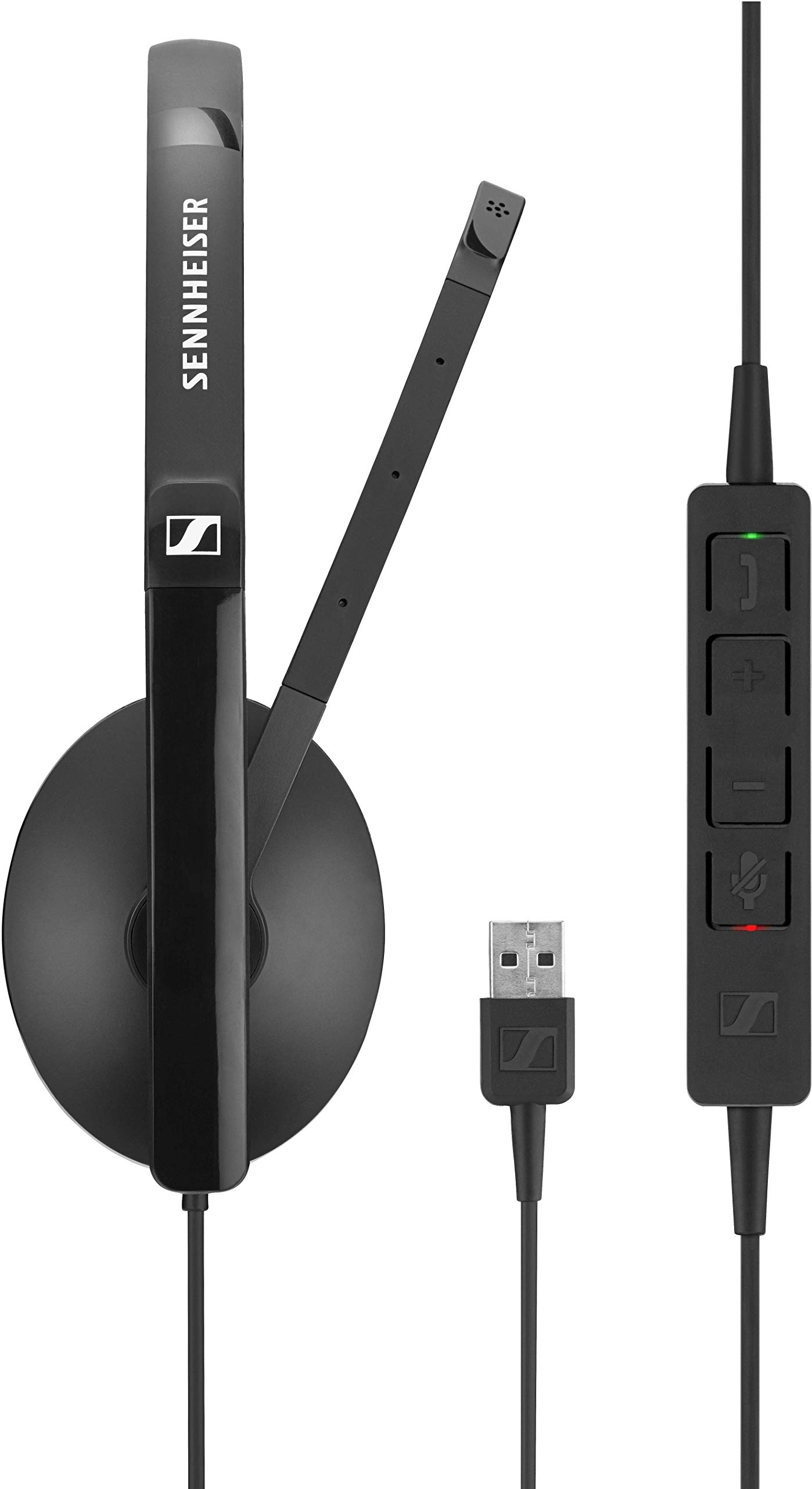 Sennheiser EPOS I ADAPT SC 130 USB Wired On-Ear Headset with Active Noise Cancelling - Certified for Skype for Business (Black/White) - Perfect for Office Calls, Remote Work & Online Meetings