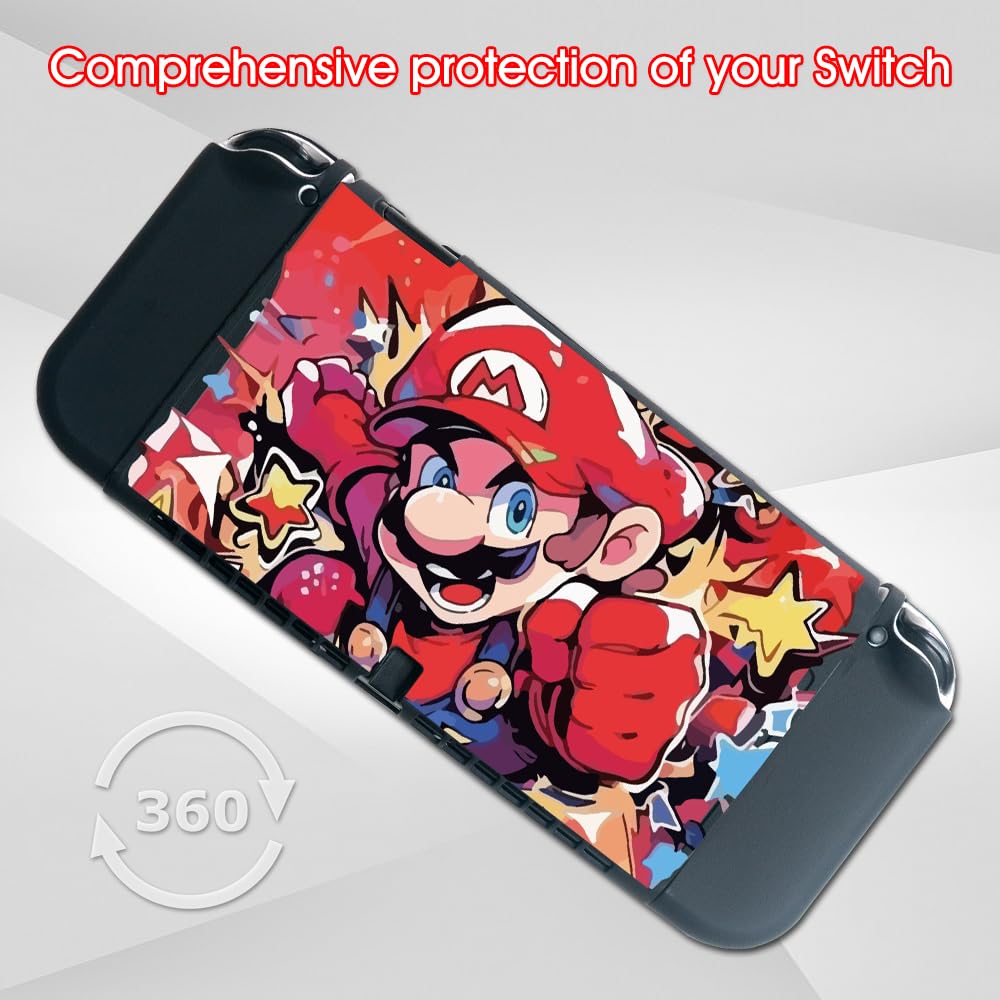 PERFECTSIGHT Protective Case for Nintendo Switch OLED - Durable TPU Cover for Girls, Boys & Kids - Dockable Kawaii Cute Design - Compatible with Nintendo Switch OLED - Perfect for Gaming, Travel & Home Entertainment
