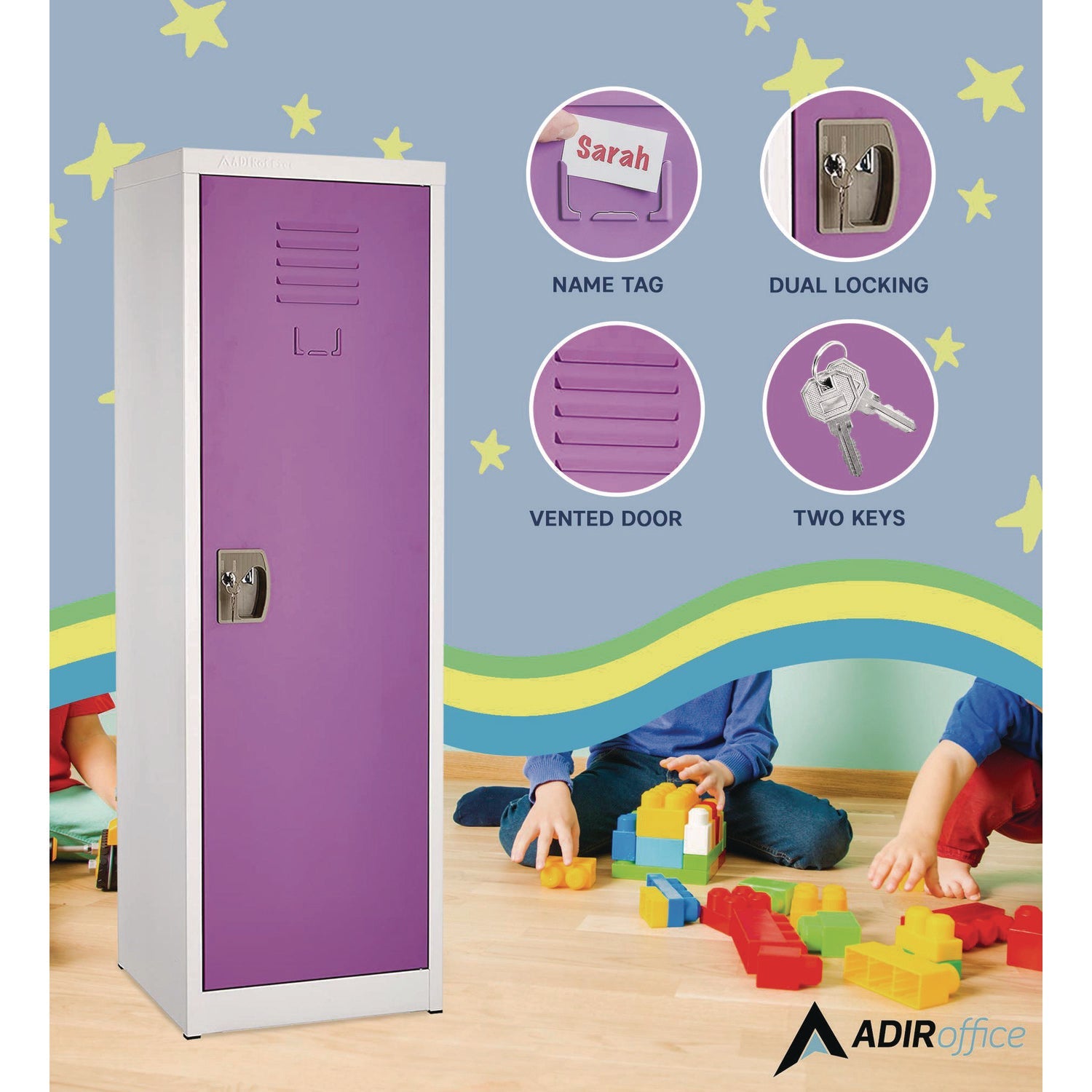 AdirOffice Steel Storage Locker - 1 Compartment, 15