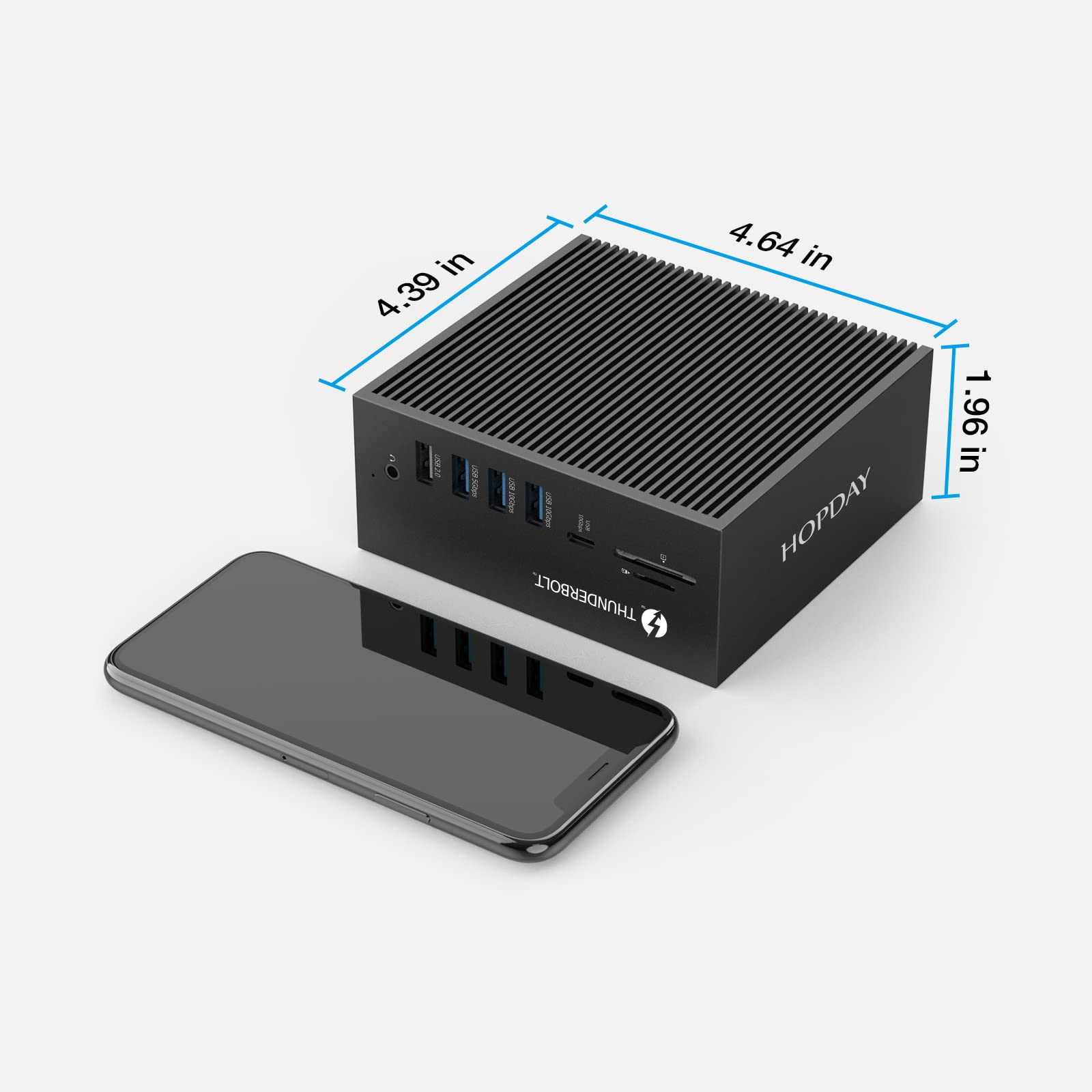 18-in-1 Thunderbolt 3 Docking Station with Dual 4K@60Hz Display, 8K DisplayPort, 10 USB Ports (2x USB-C, 7x USB-A), Gigabit Ethernet, SD/TF Card Reader, 65W Power Delivery - Perfect for MacBook Pro, Windows Laptops & Home Office Setup