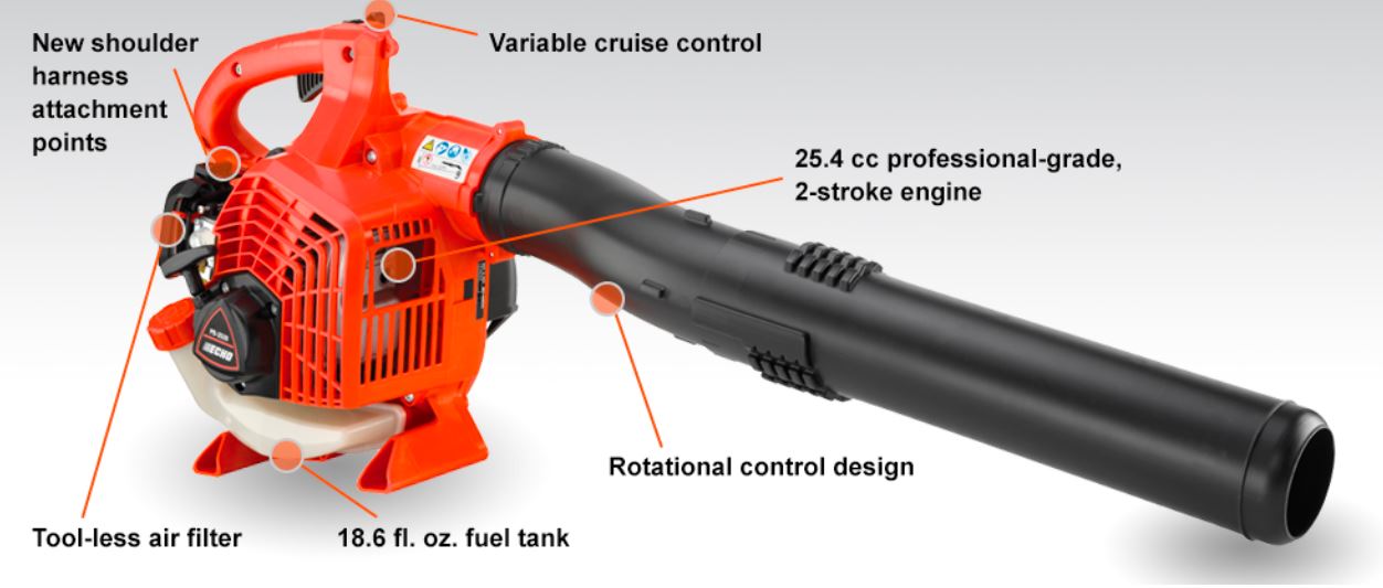 ECHO PB 2520 Gas-Powered Handheld Leaf Blower - 25.4cc 2-Stroke Engine, 150 MPH Air Speed - Perfect for Yard Cleanup, Lawn Maintenance & Leaf Removal