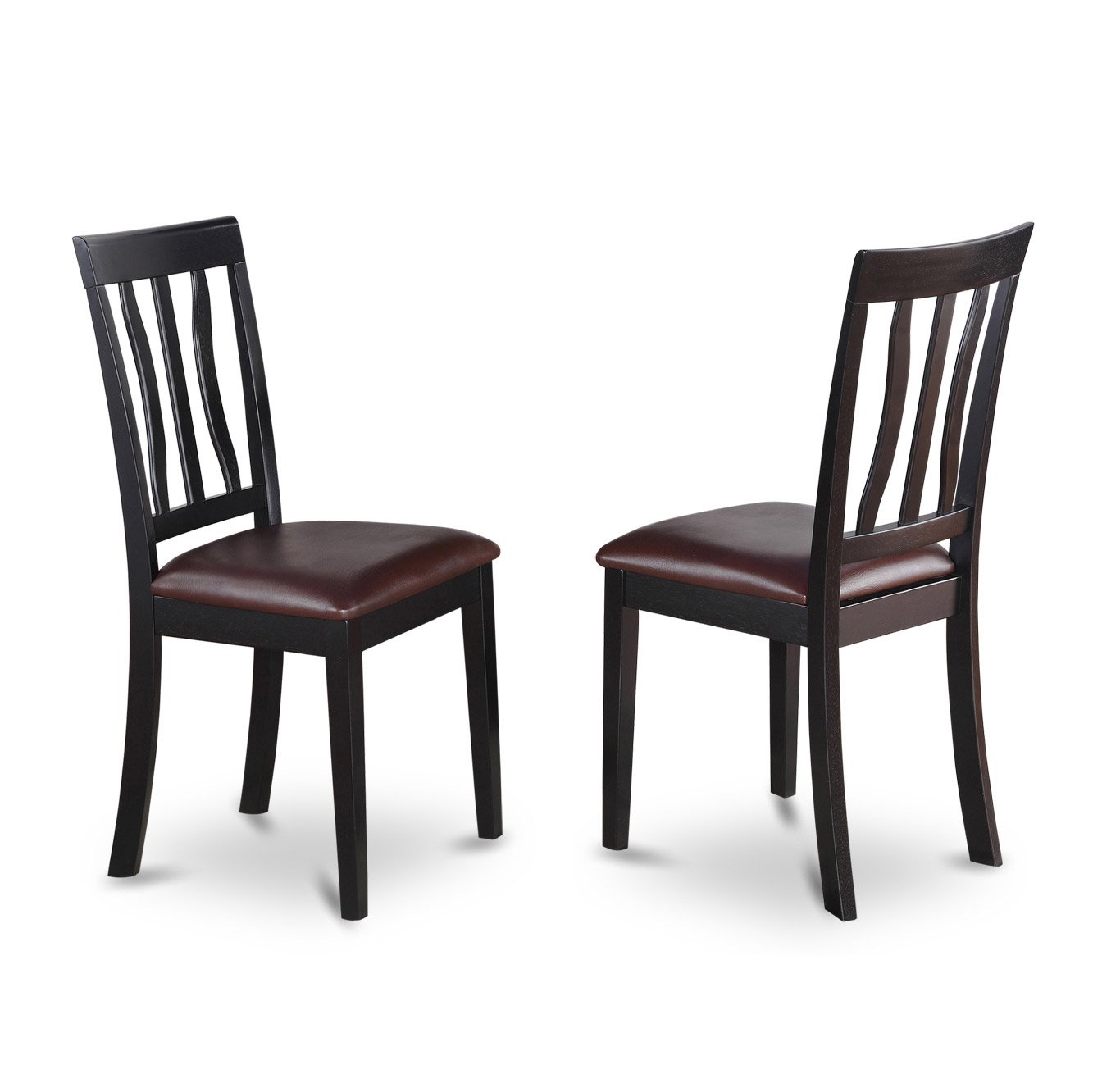 East West Furniture NIAN5-BCH-LC 5-Piece Kitchen Dining Set for 4 - 36x66 Inch Rectangle Table with Butterfly Leaf & 4 Faux Leather Chairs, Black Cherry - Perfect for Small Spaces, Apartments & Cozy Family Meals