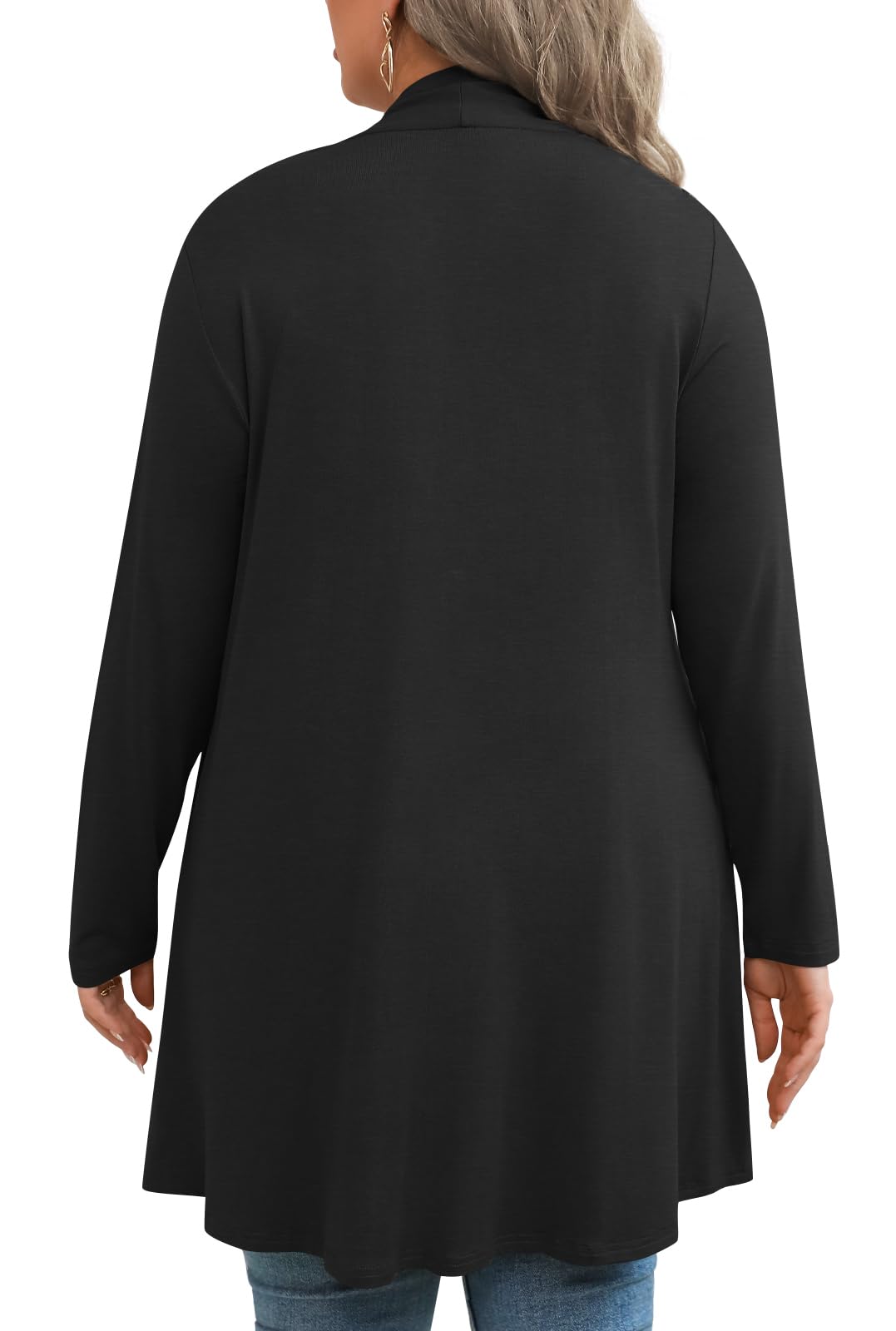 Anymiss Women's Plus Size Lightweight Cardigan Jacket - Long Sleeve Kimono Cover Up for Spring & Summer (Sizes 1X-5X) | Perfect for Office, Beach Cover-Up, Casual Outfits & Layering