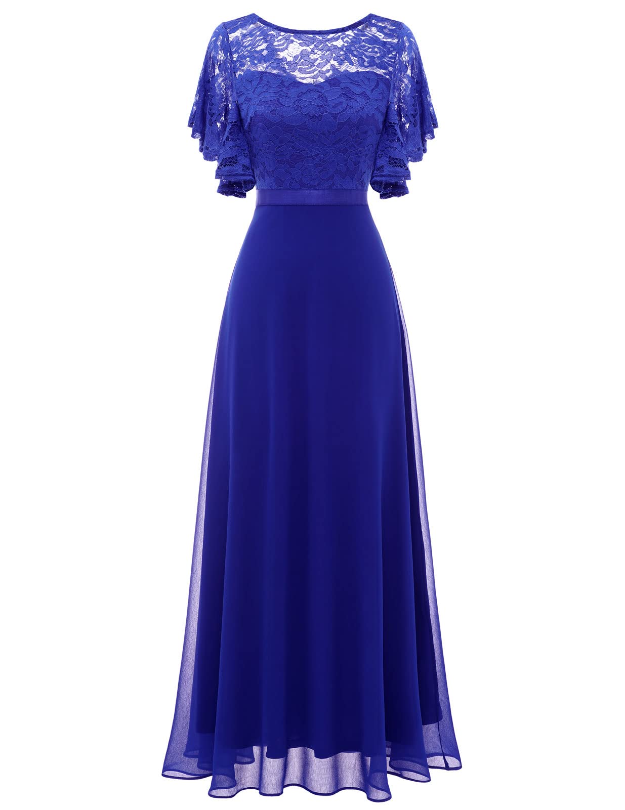 Elegant Lace Wedding Guest Dress with V-Back & Empire Waist - Formal Bridesmaid, Prom & Evening Gown for Special Occasions - Perfect for Weddings, Galas & Black Tie Events 2025