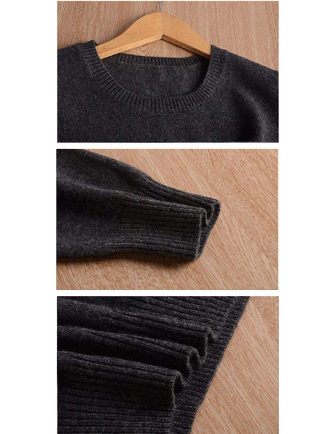 Flygo Women's Basic Solid Knitted Crewneck Cashmere Wool Sweater Pullover Tops - Soft Winter Warm Turtleneck Sweater for Casual Outfits, Office Wear & Holiday Fashion