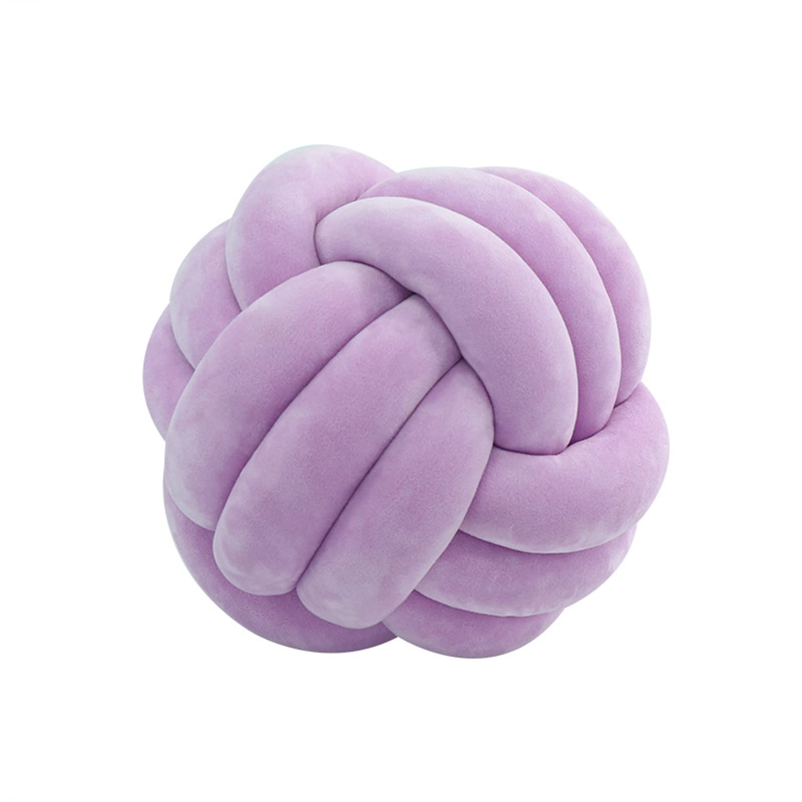 Soft Handmade Round Knotted Throw Pillow - 10.6 Inch Plush Home Decor Cushion (Purple) | Perfect for Sofa, Bed, Nursery & Living Room Decor