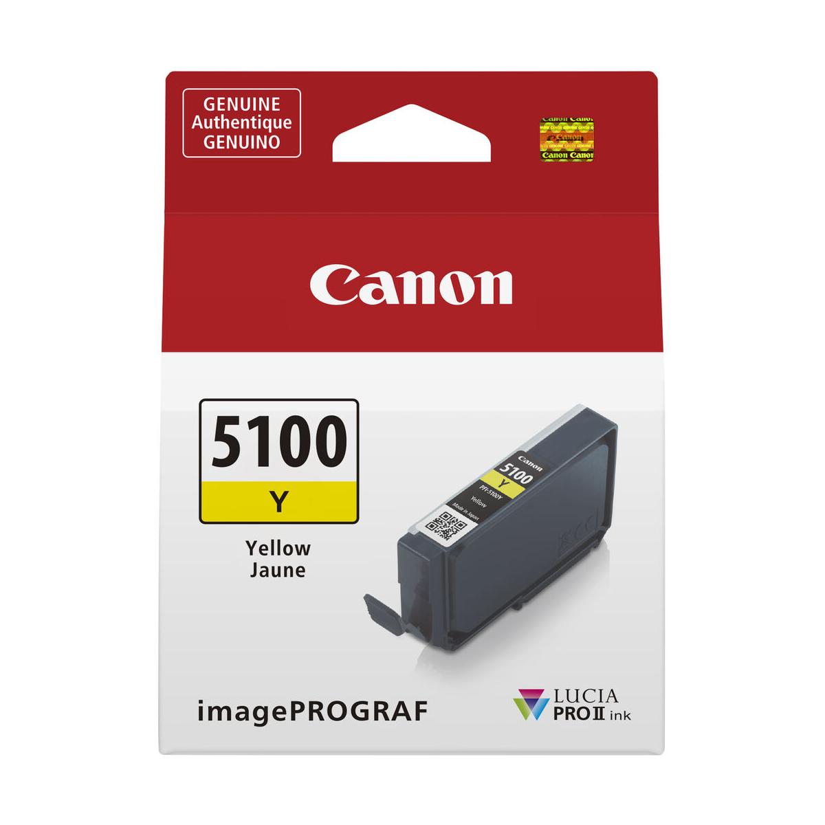 Canon PFI 5100 LUCIA PRO II Yellow Ink Cartridge for PRO-310 Printer - High-Quality Photo Printing for Professional Photographers & Artists