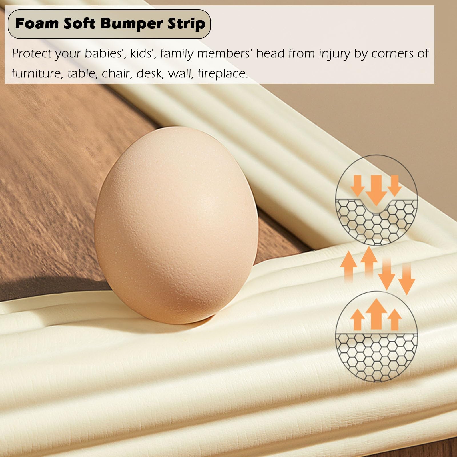 3 Inch Extra Wide Foam Edge Protector Stick - Furniture Bumper Guard for Cabinet, Oven, Table & Baby Crib (White/Green) | Anti-Collision Safety Padding for Bunk Bed Steps & Sharp Corners | Home & Office Protection Solution