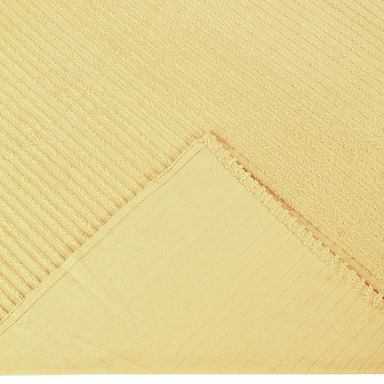 Better Trends Yellow King Bedspread Set - 100% Cotton Tufted Classic Stripe Coverlet | Soft & Cozy All-Season Bedding | Machine Washable 3-Piece Set - Jullian Collection | Perfect for Master Bedroom, Guest Room & Dorm Decor
