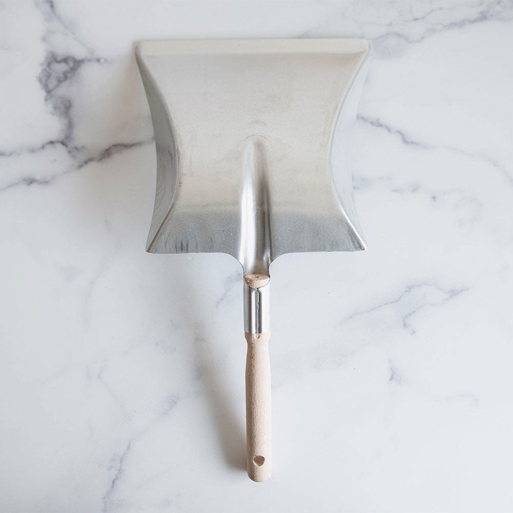 Stainless Steel Metal Dustpan with Long Handle - Heavy Duty for Home, Garage, Office & Outdoor Cleaning