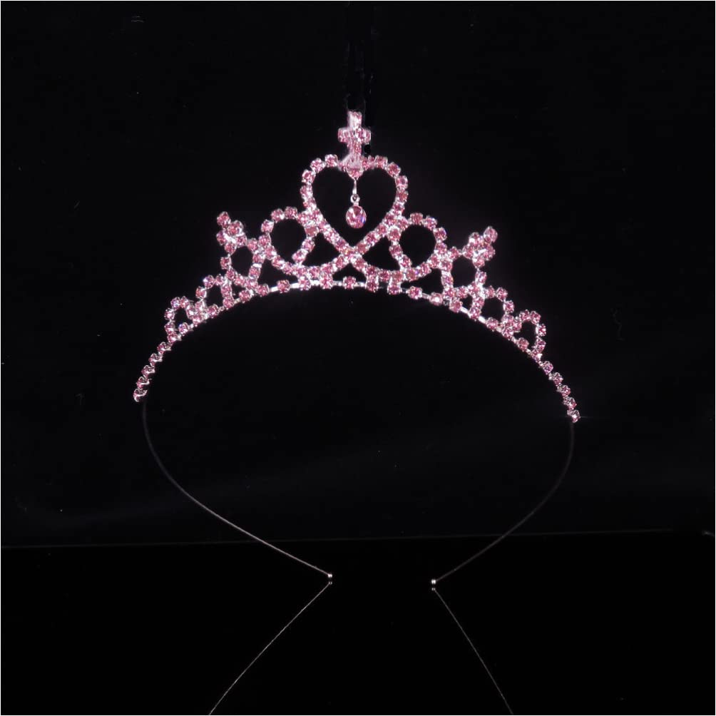 2PCS Rhinestone Crown Headbands for Kids & Girls - Sparkly Tiaras, Fashion Headdress, Hair Hoops for Birthday Parties, Pageants & Dress-Up Play