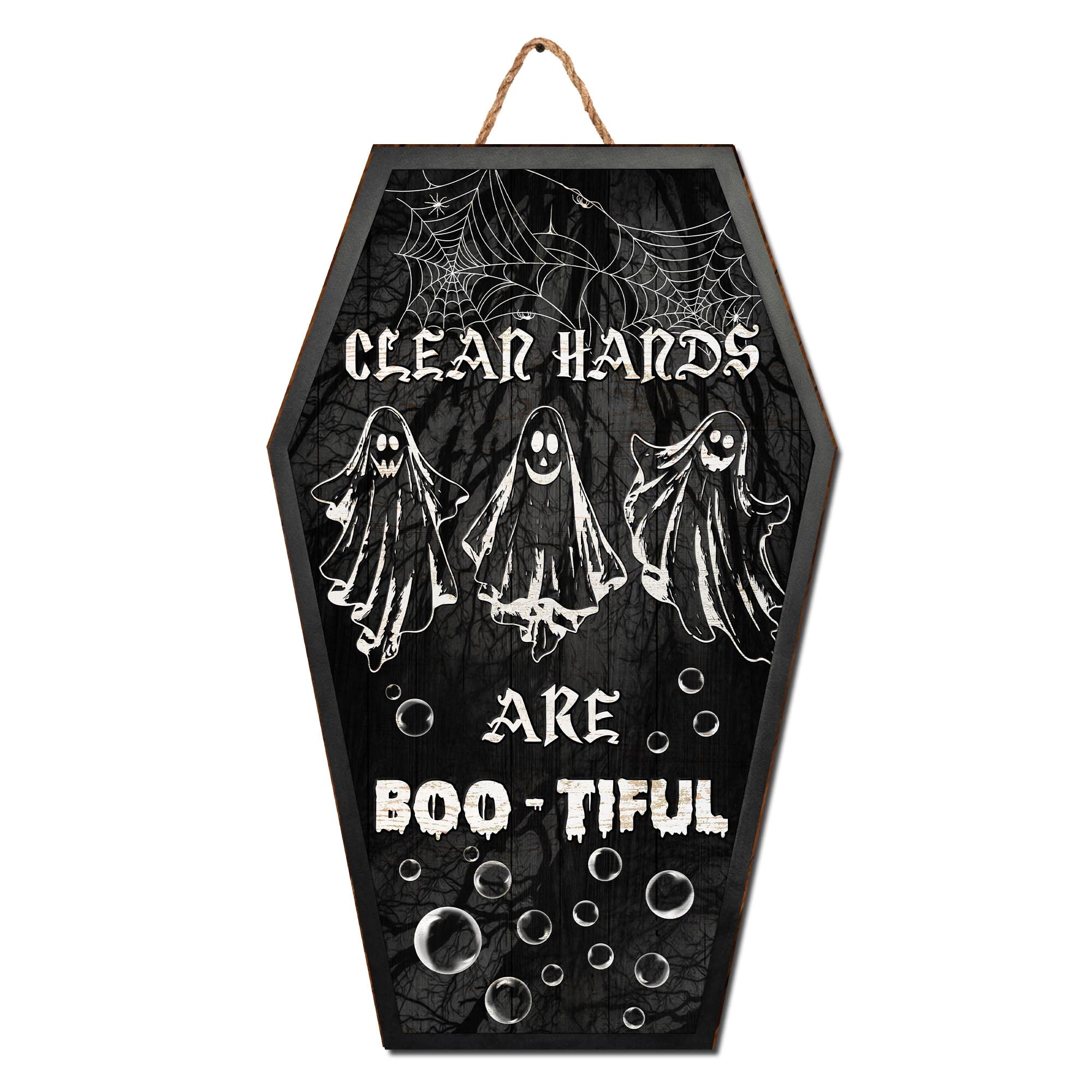 Personalized Halloween Bathroom Signs - Coffin Wood Decor 8