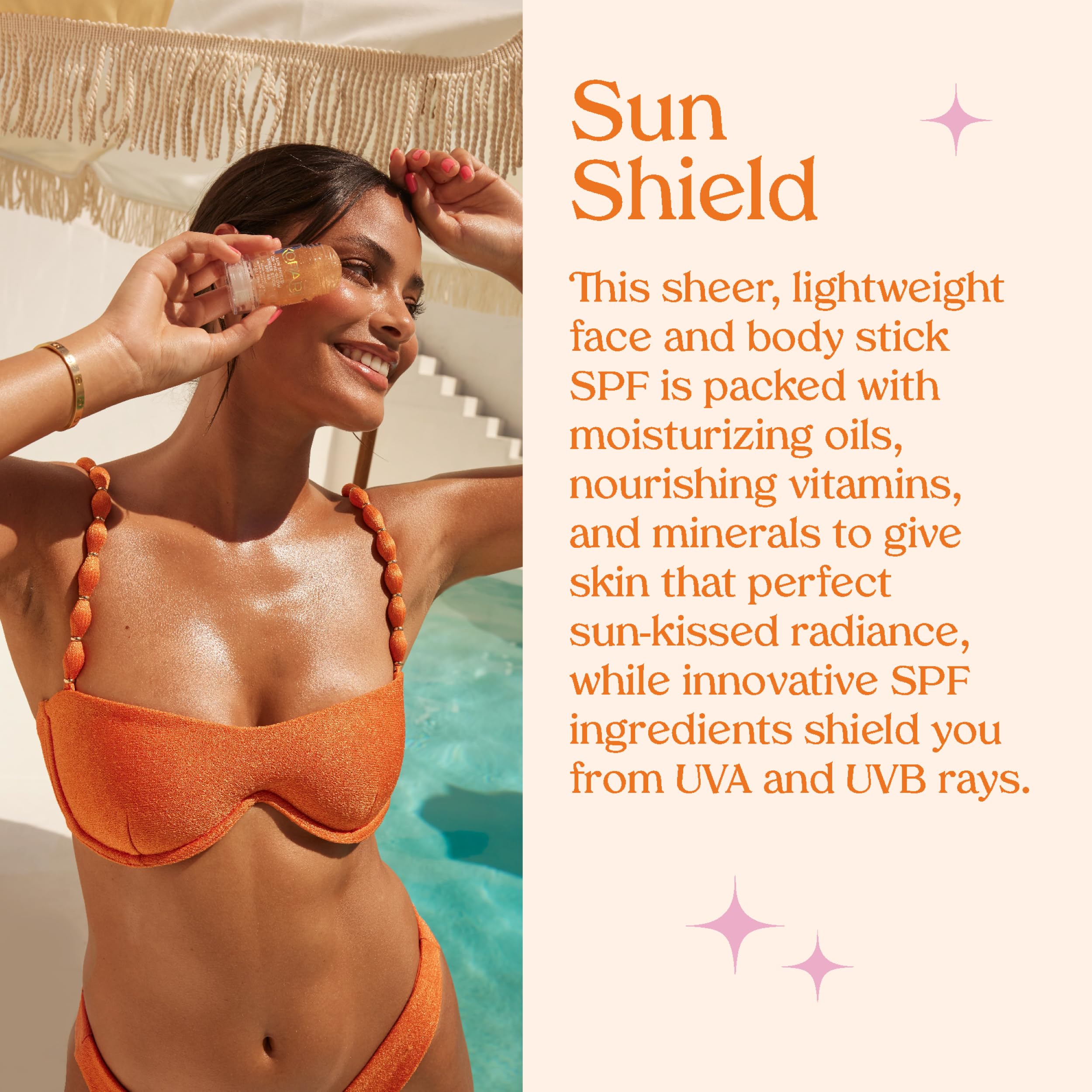 Sun Shield SPF 50 Sunscreen Bundle with On-the-Glow Gold & Rose Gold Shimmer - Perfect for Beach Days, Pool Parties & Summer Glow Makeup