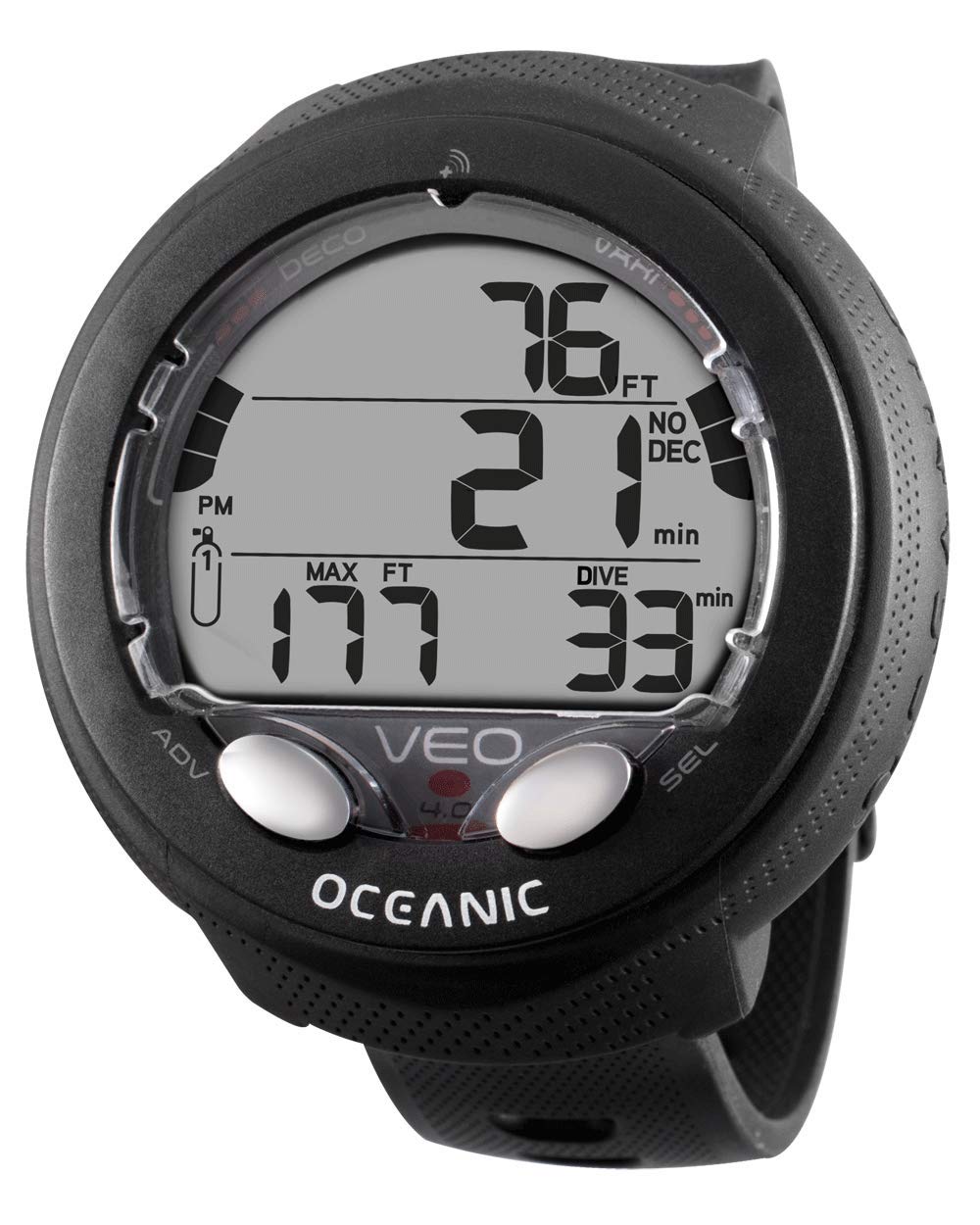 Oceanic Veo 4 Wrist Computer - Scuba Diving Watch with Digital Display for Underwater Depth & Time Tracking | Perfect for Recreational Divers & Snorkeling Adventures