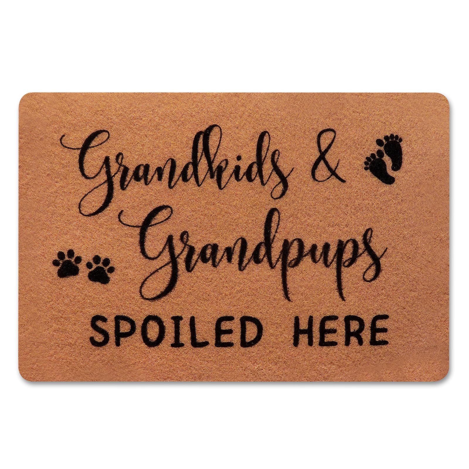 PLUJOYS Thoughtful Christmas Gifts for Grandma, Nana, Gigi & Mimi - Personalized Doormat Home Decor from Grandkids - Perfect Holiday Present for Grandparents & Family