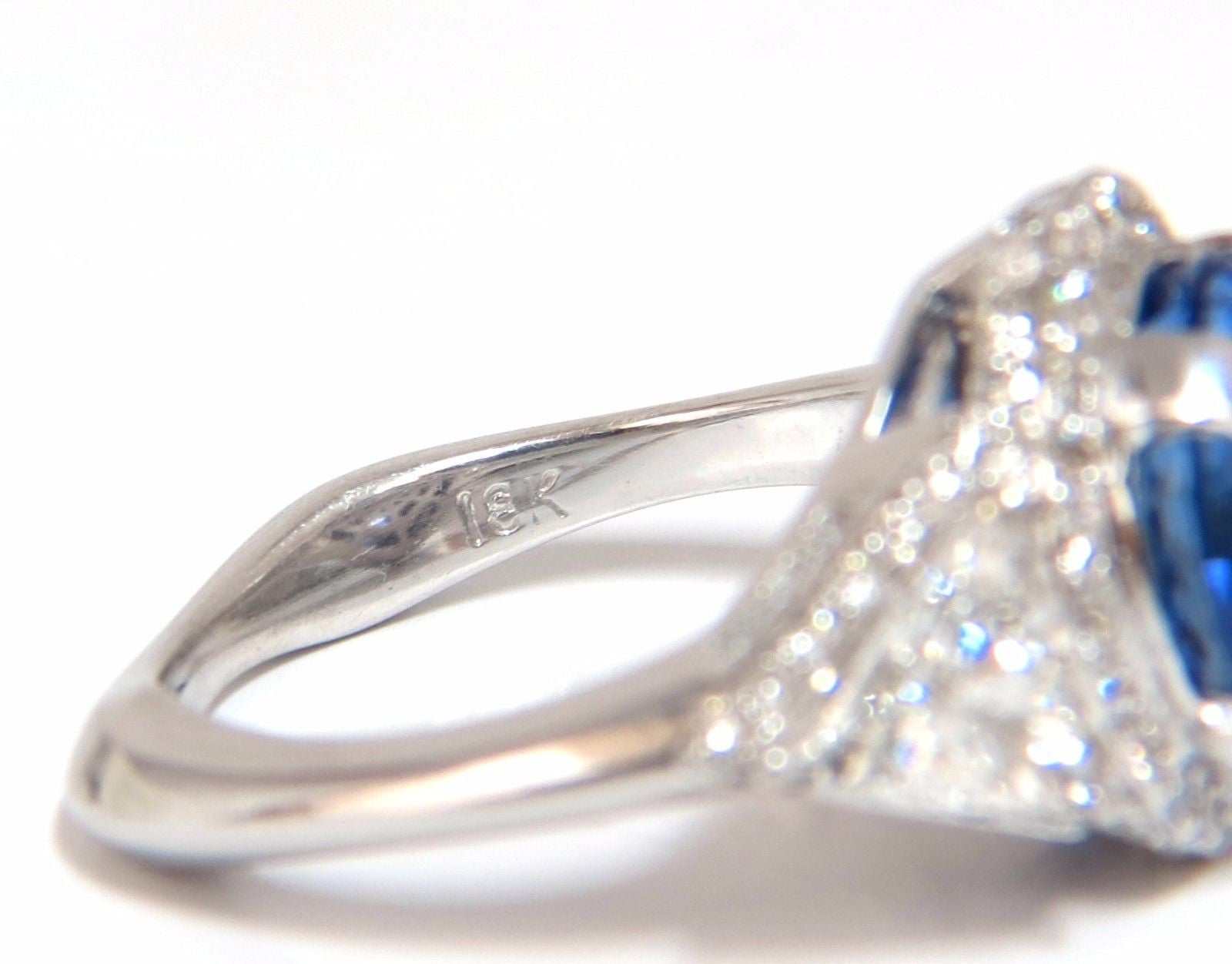 GIA Certified 7.10ct Natural No Heat Sapphire Diamond Ring with Trilliants - Unheated Ceylon Sapphire Engagement Ring for Women, Perfect for Proposals, Anniversaries & Special Occasions