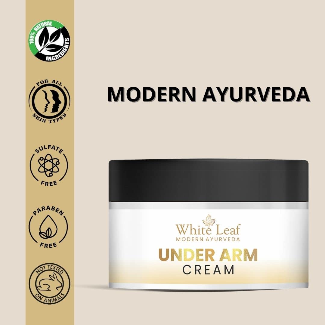 White Leaf Underarm Whitening Cream 50g - Skin Brightening & Lightening | Odor Removal & Skin Repair | For Smooth, Even Skin Tone at Home & Salon