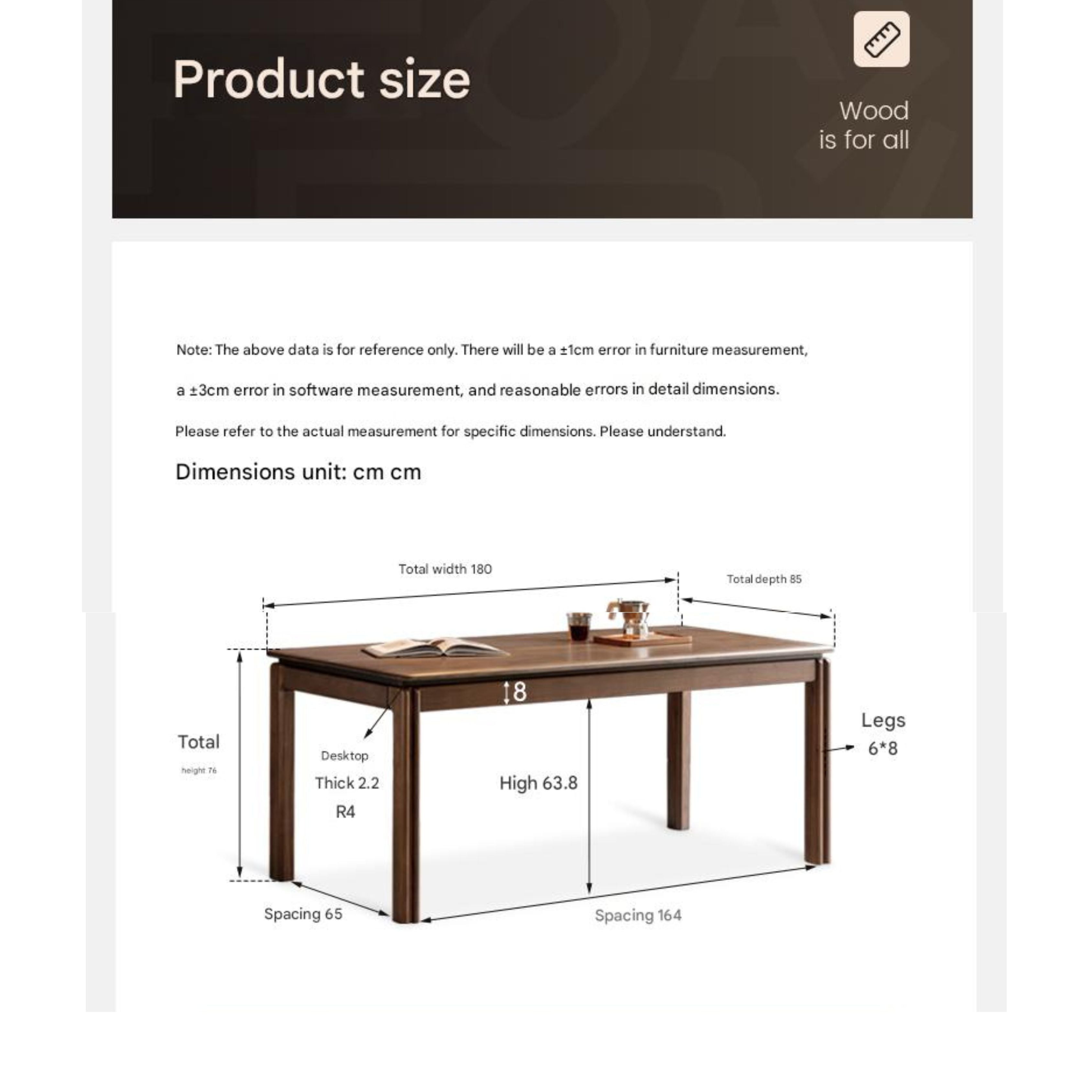 Solid Oak Wood Dining Table - Light Luxury Modern Design for Dining Room, Kitchen, or Open Space - Perfect for Family Gatherings & Dinner Parties