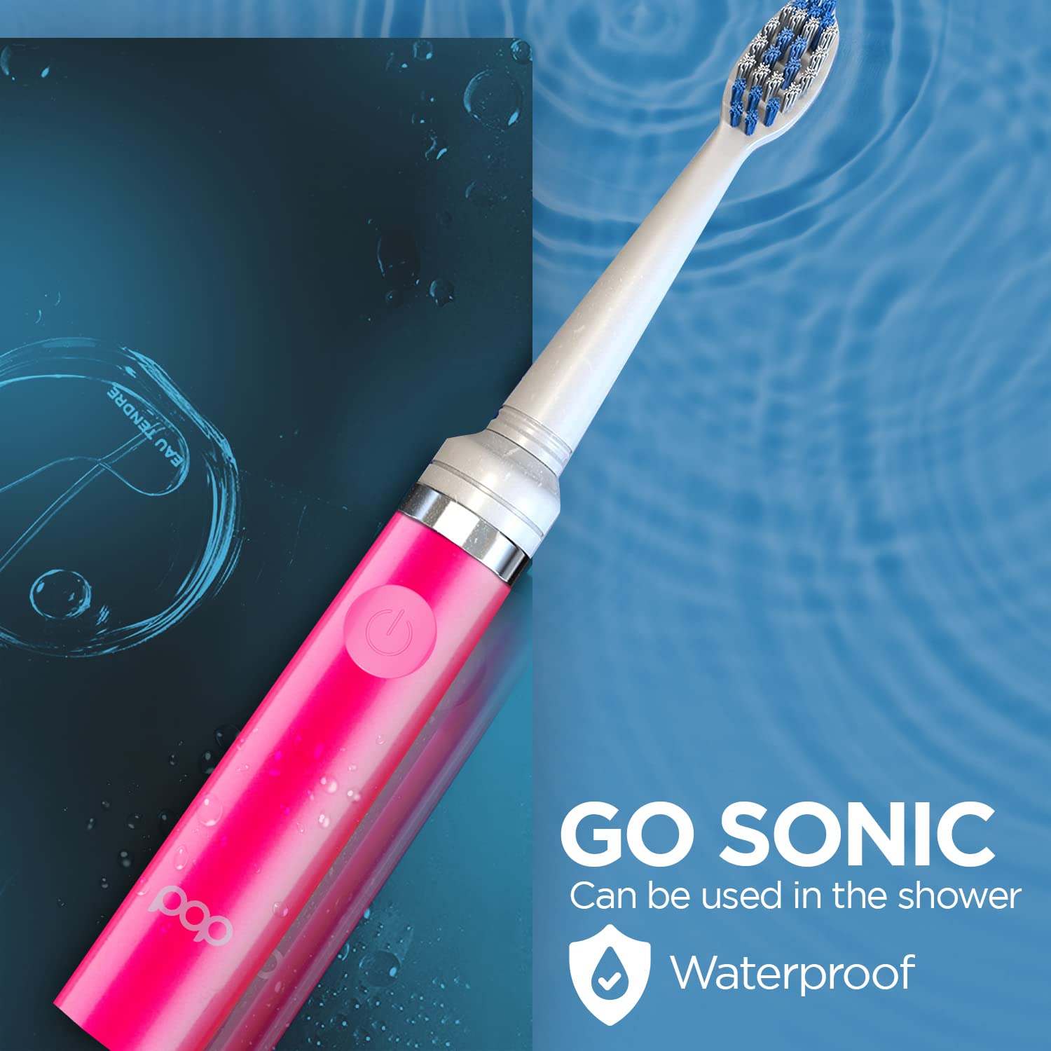 Pop Sonic Electric Toothbrush for Kids & Travel (Pink) - Rechargeable AAA Battery, 2 Speed Modes (15,000-30,000 Strokes/Min), Soft Dupont Nylon Bristles - Perfect for Home, School & Family Trips
