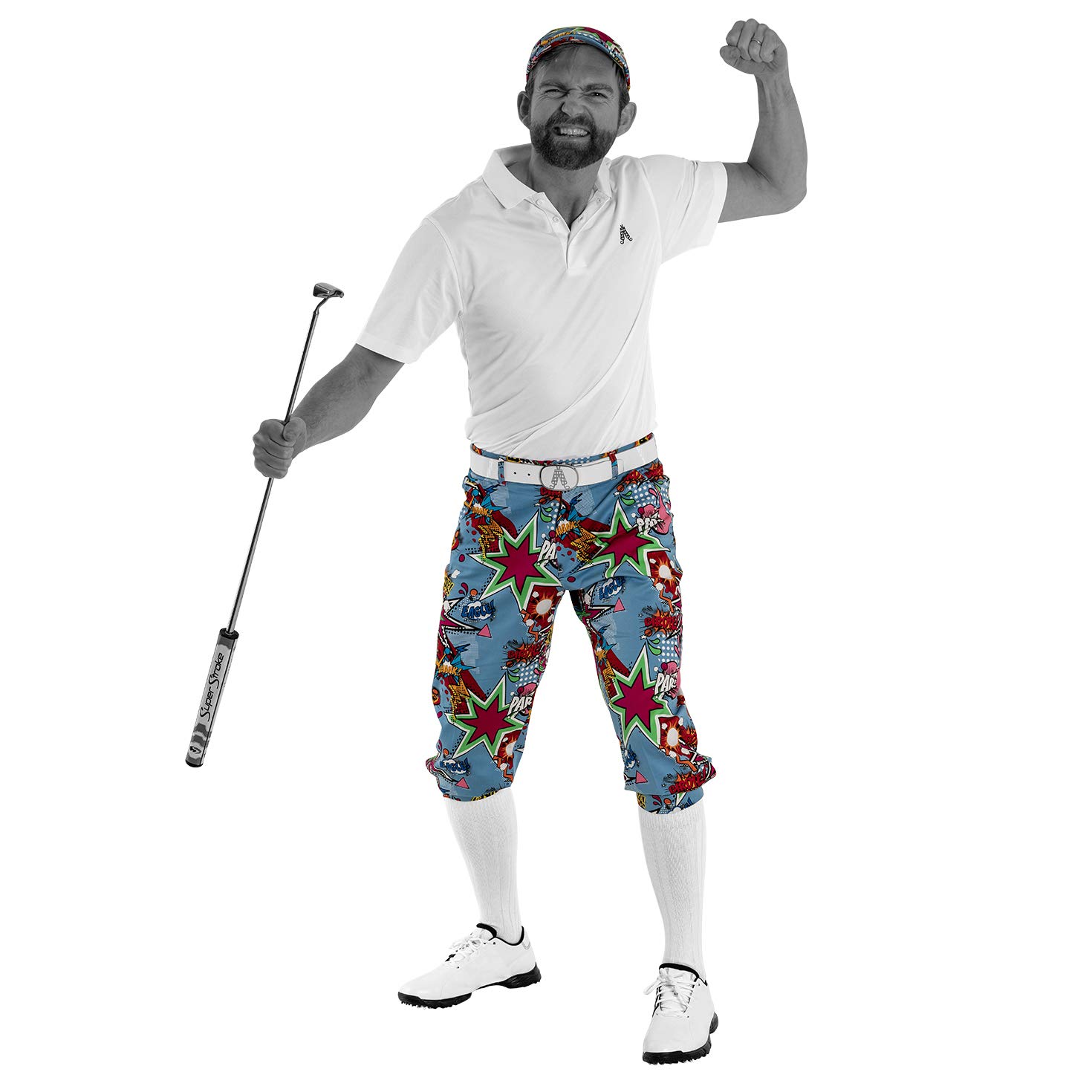 Royal & Awesome Men's Golf Knickers - Stretchable & Breathable Golf Pants for Men - Fun Printed Knickers for Golfers - Perfect for Golf Tournaments & Casual Wear