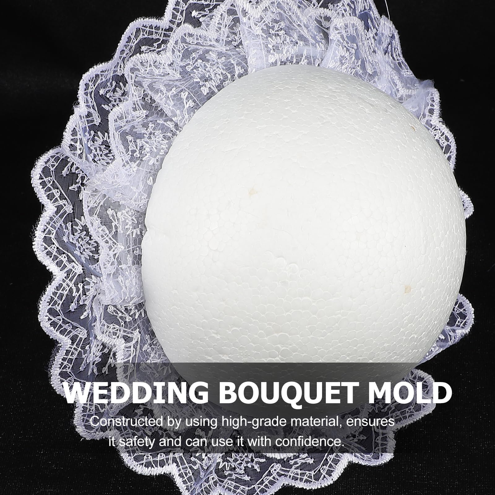 Gadpiparty Foam Bride Handle Bouquet Holder - Elegant Lace Bridal Floral Bouquet Holder for Wedding, Fresh & Artificial Flower Arrangement - Perfect for Bridal Shower, Wedding Ceremony & Photo Shoots