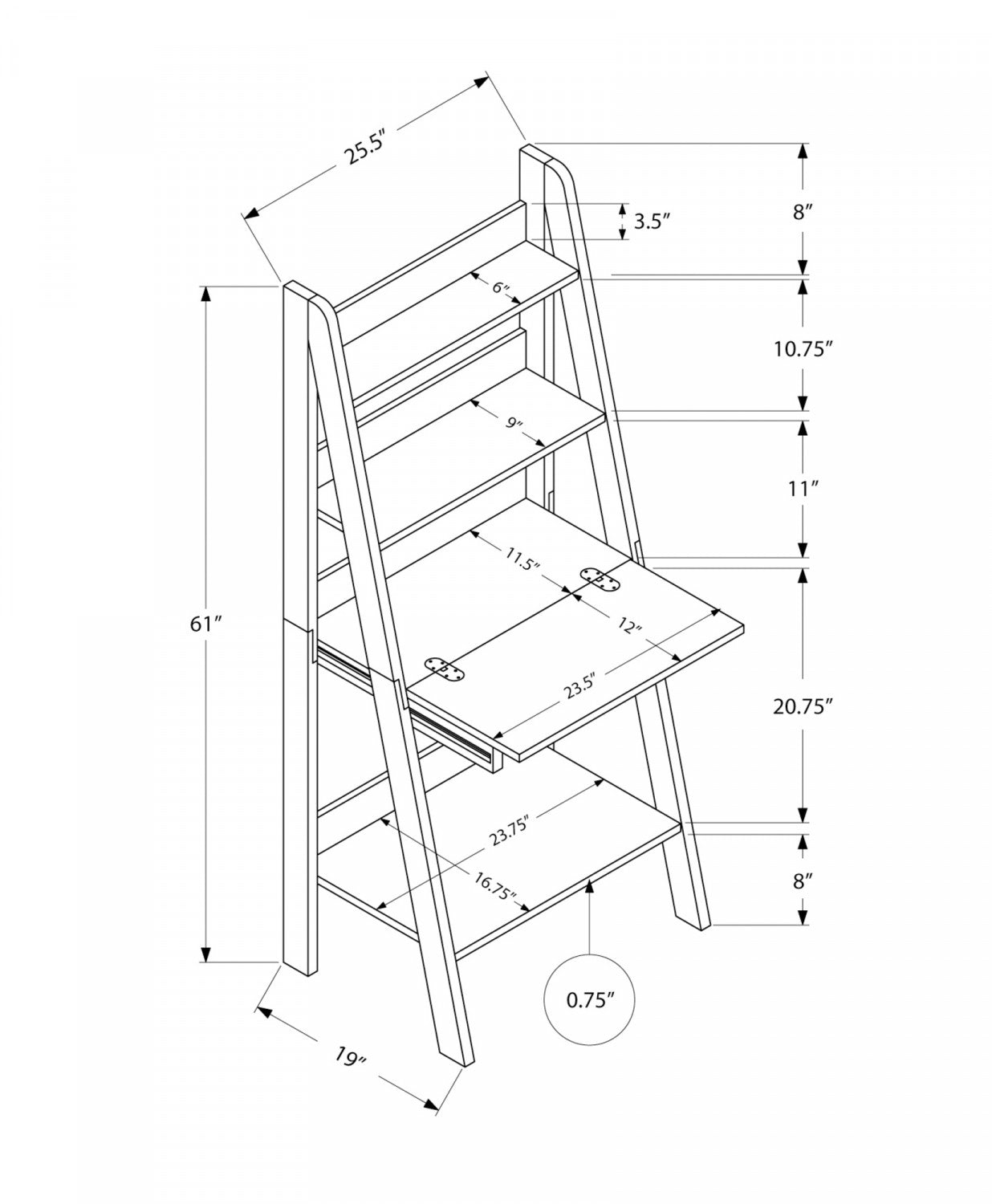 Arlen Desk in White - Modern Home Office Desk for Small Spaces | Perfect for Remote Work & Study