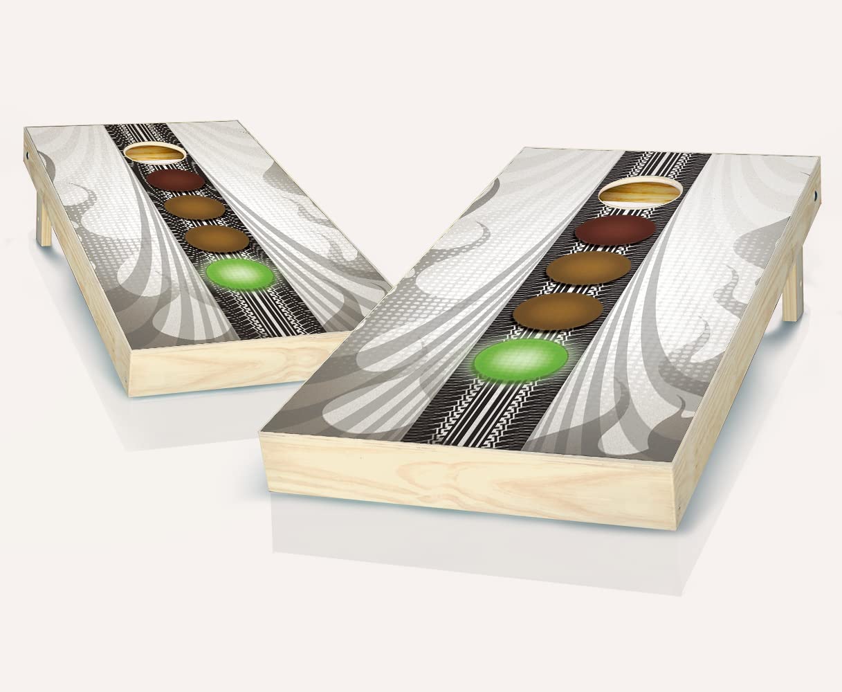Skip's Garage Racing Enthusiast Cornhole Game Set - 2 Regulation Boards & 8 Premium Bean Bags with Accessories - Perfect for Tailgating, Backyard Parties & Outdoor Fun