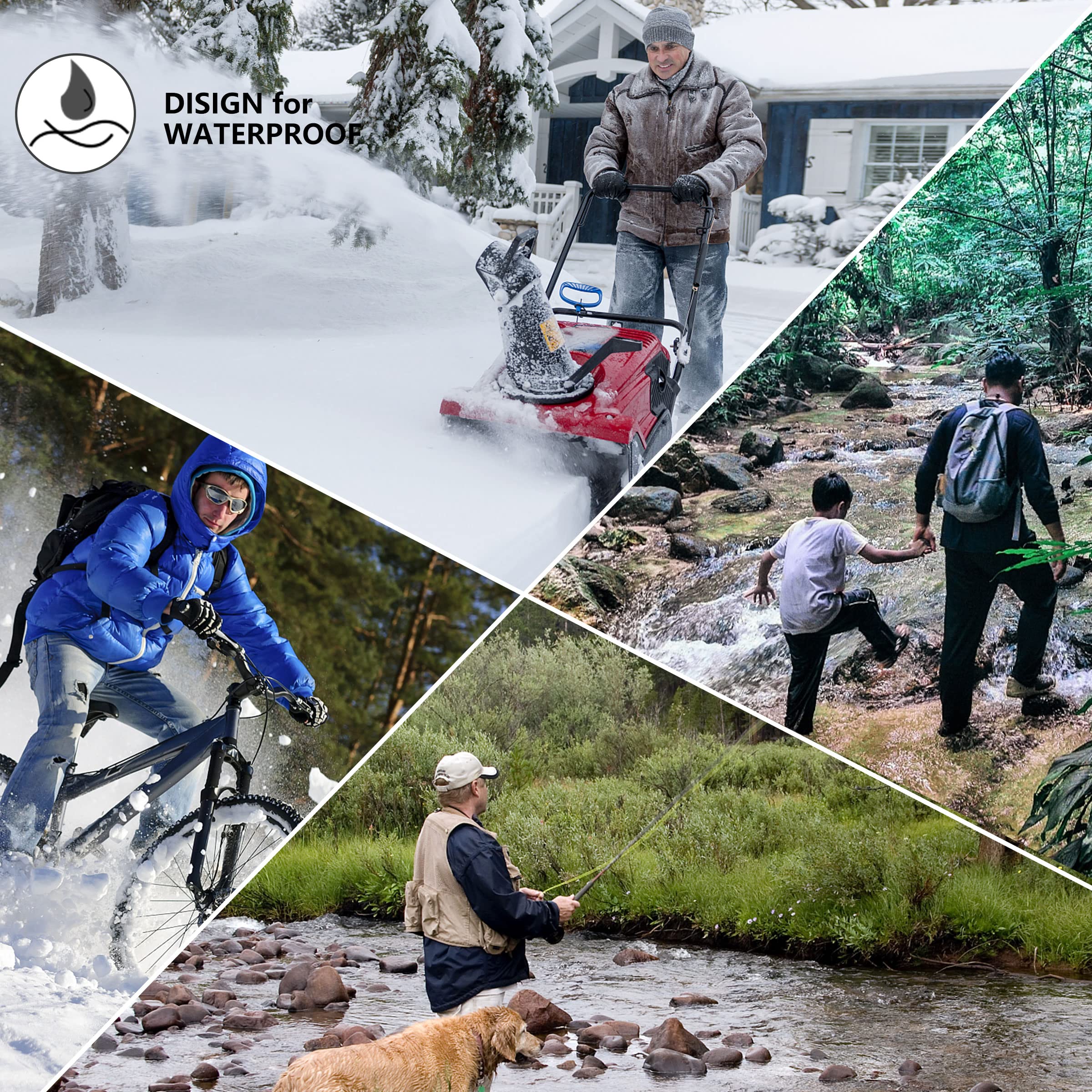 Waterproof Socks for Men & Women - Breathable Cushioned Hiking, Skiing & Outdoor Sports Socks - Perfect for Hiking, Wading, Snow Sports & Active Adventures