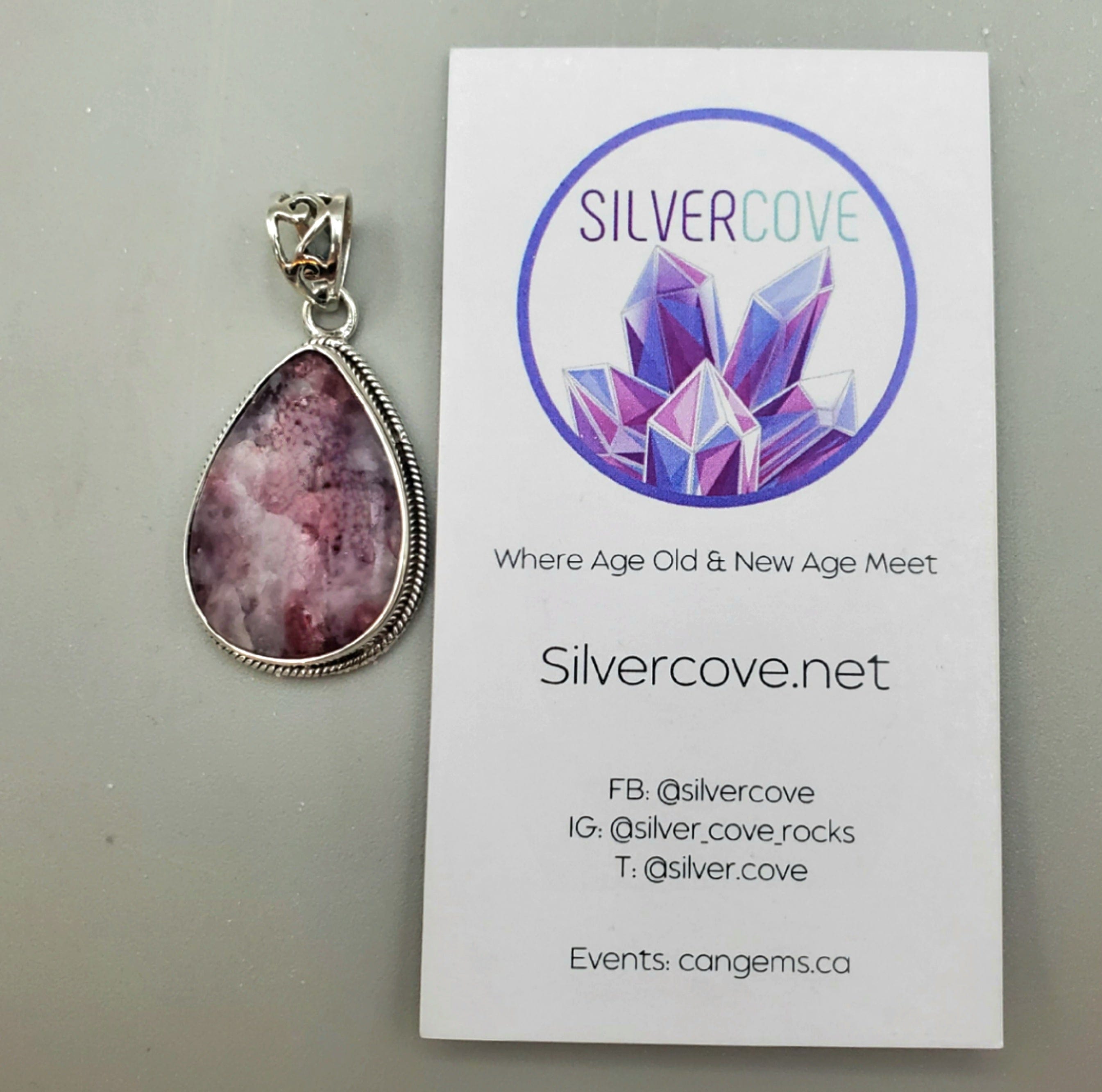 Canadian Rossmenite Pendant in .925 Sterling Silver - Elegant Jewelry Gift for Women, Perfect for Weddings & Special Occasions