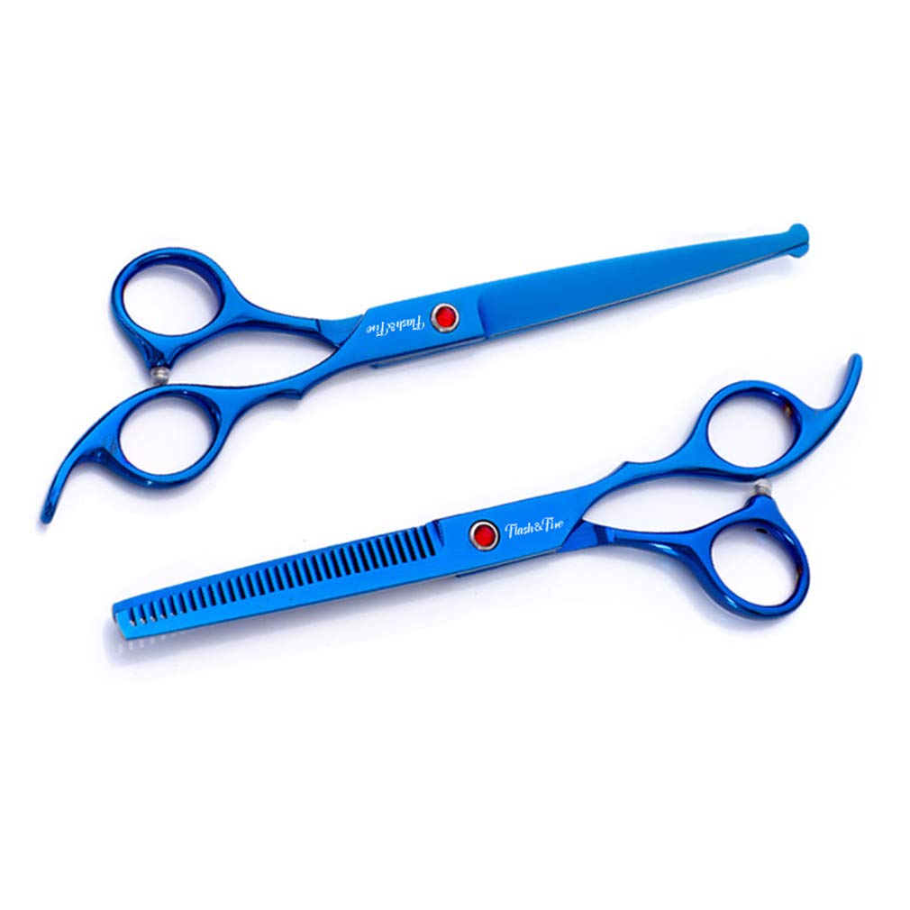 Premium 4-Piece Stainless Steel Pet Grooming Scissors Set - Professional Round Tip Straight & Thinning Shears for Dogs, Cats & Small Animals | Perfect for Home Grooming, Trimming & Styling Pets' Fur