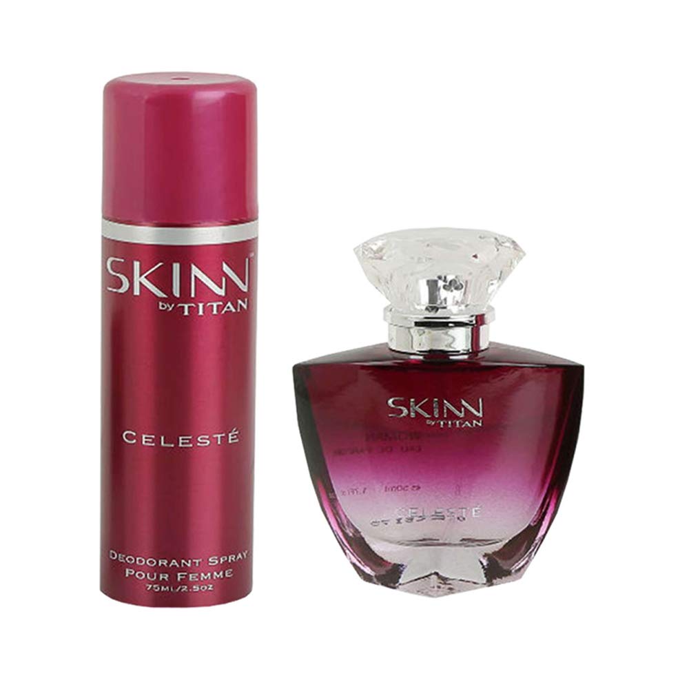 Skinn By Titan Women's Coffret Eau De Spicy Spray Perfume & Deodorant Set - 50ml + 75ml (2-Piece) | Long-Lasting Fragrance for Date Nights & Special Occasions