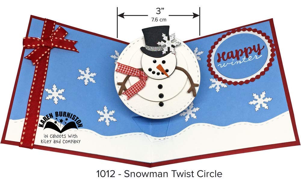 KB Riley 1012 Karen Burniston Snowman Twist Circle Pop-Up Dies for Card Making - Perfect for Christmas Greeting Cards, DIY Scrapbooking & Holiday Crafts