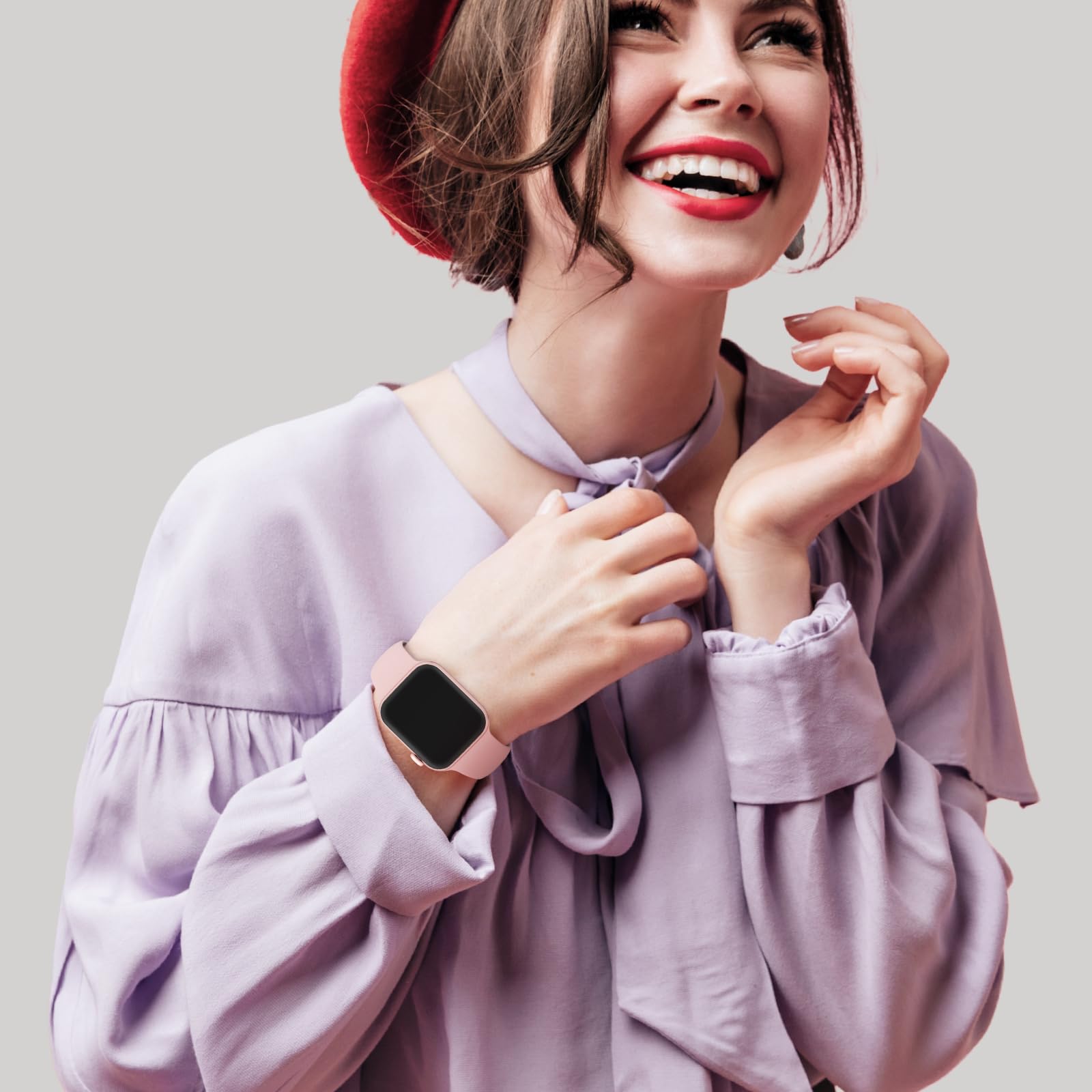 Premium Silicone Apple Watch Band Compatible with Series 9/8/7/SE/6/5/4/3/2/1/Ultra - Soft Waterproof Sport Strap for 38mm 40mm 41mm 42mm 44mm 45mm 49mm - Perfect for Gym, Running, Swimming & Everyday Wear (Men & Women)