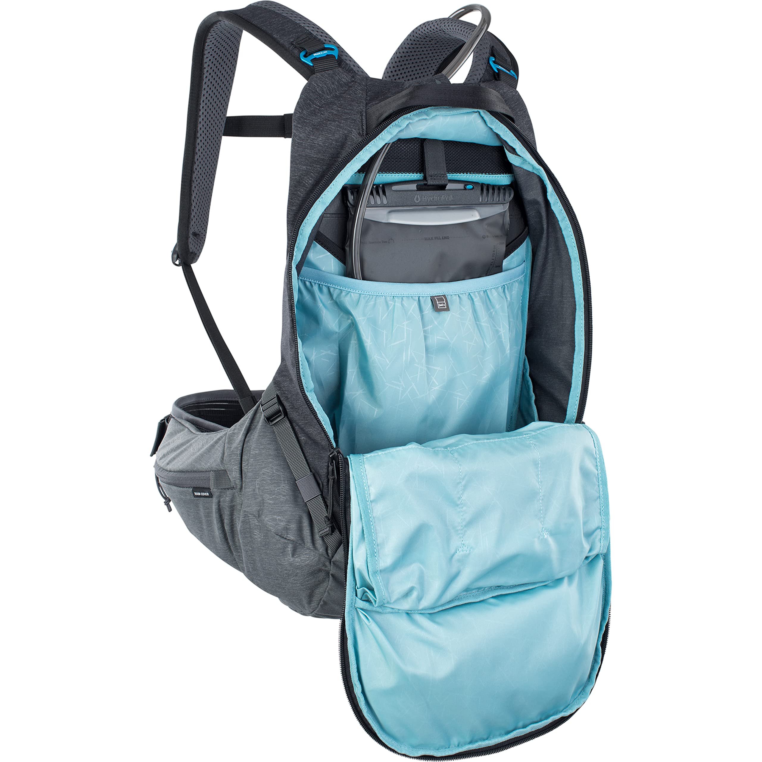 EVOC Rucksack Backpack - Large to X-Large Hiking & Travel Backpack for Men & Women - Durable Water-Resistant Black/Carbon Grey Design - Perfect for Outdoor Adventures, Camping & Daily Commute