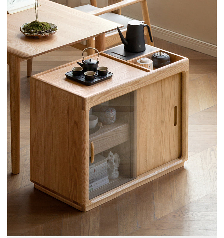 Solid Oak Wood Modern Coffee Table - Stylish & Durable Living Room Furniture for Home Decor & Entertaining