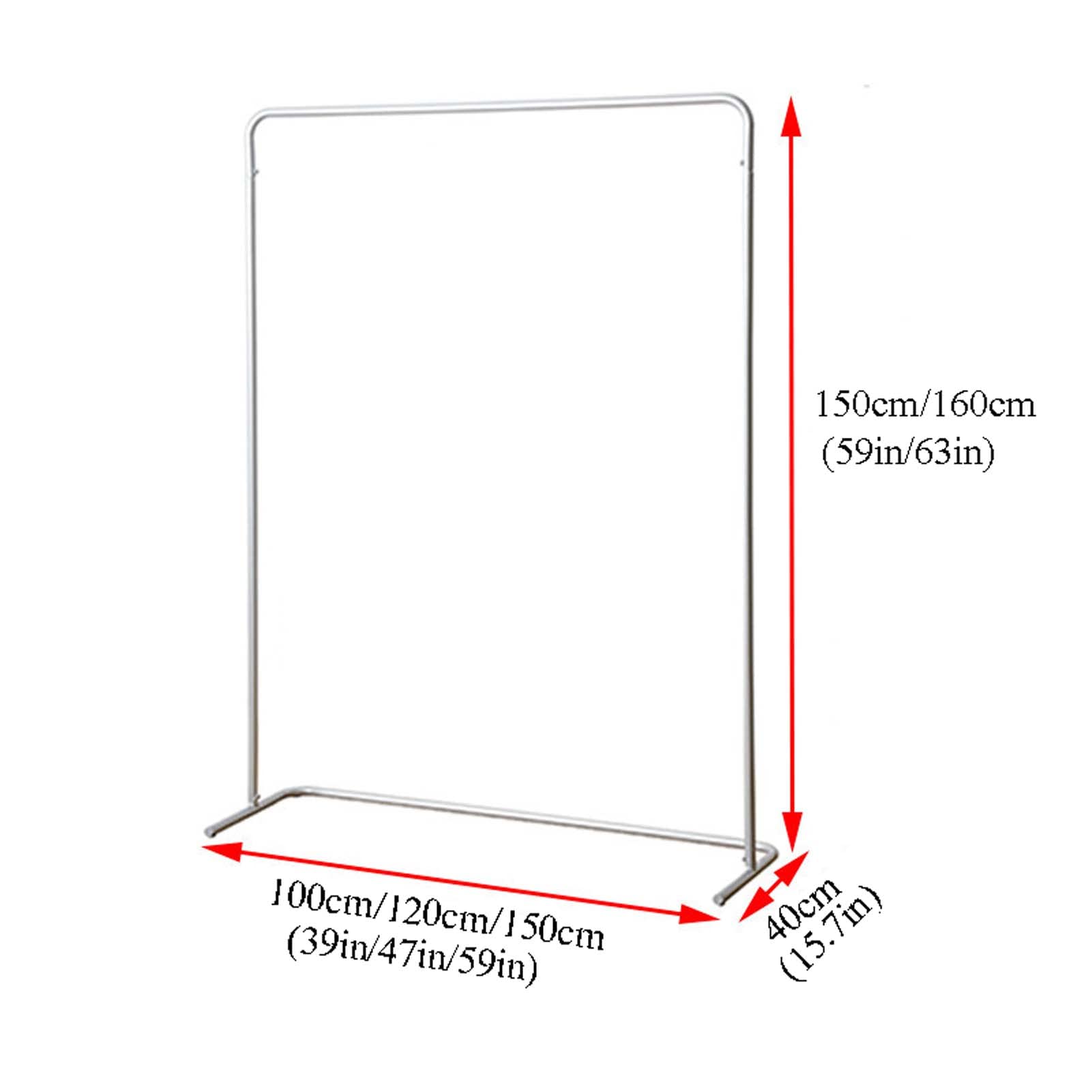 Foldable Stainless Steel Garment Rack - Space Saving Clothes Drying Rack for Small Spaces (150x40x160cm) - Indoor Outdoor Use for Laundry Room, Bedroom, Balcony & Patio