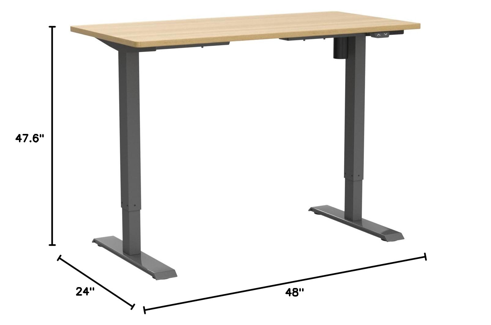 FLEXISPOT EN1 48x24 Inch Electric Height Adjustable Standing Desk - Silver Frame & Natural Wood Top - Ergonomic Home Office Desk for Work from Home & Gaming Setup (2 Packages)