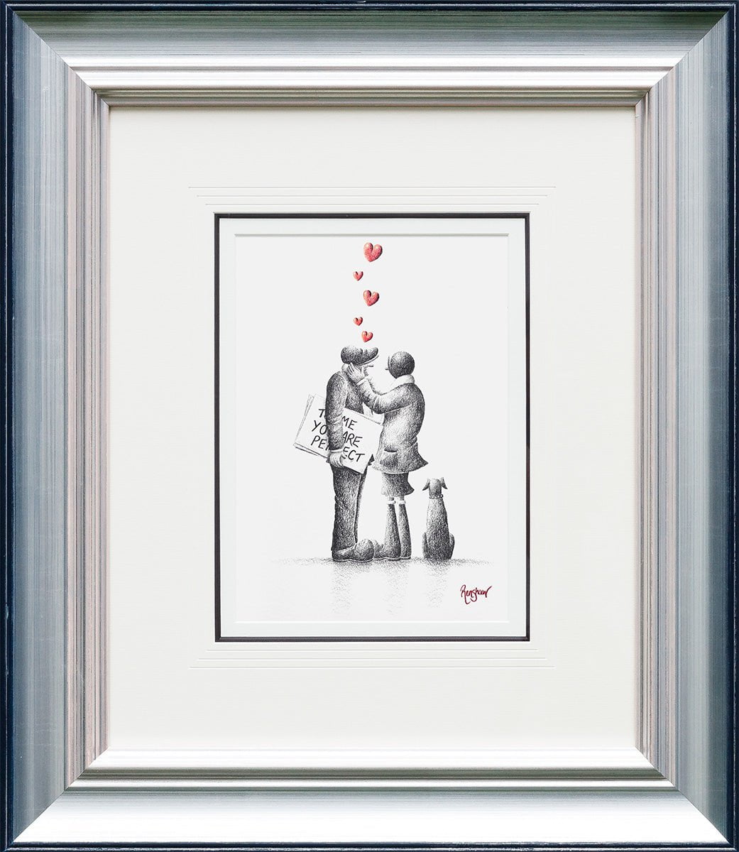 Actually... I Love You Too Original Sketch Art Print - Romantic Gift for Couples, Valentine's Day Present, Home Decor for Bedroom & Living Room